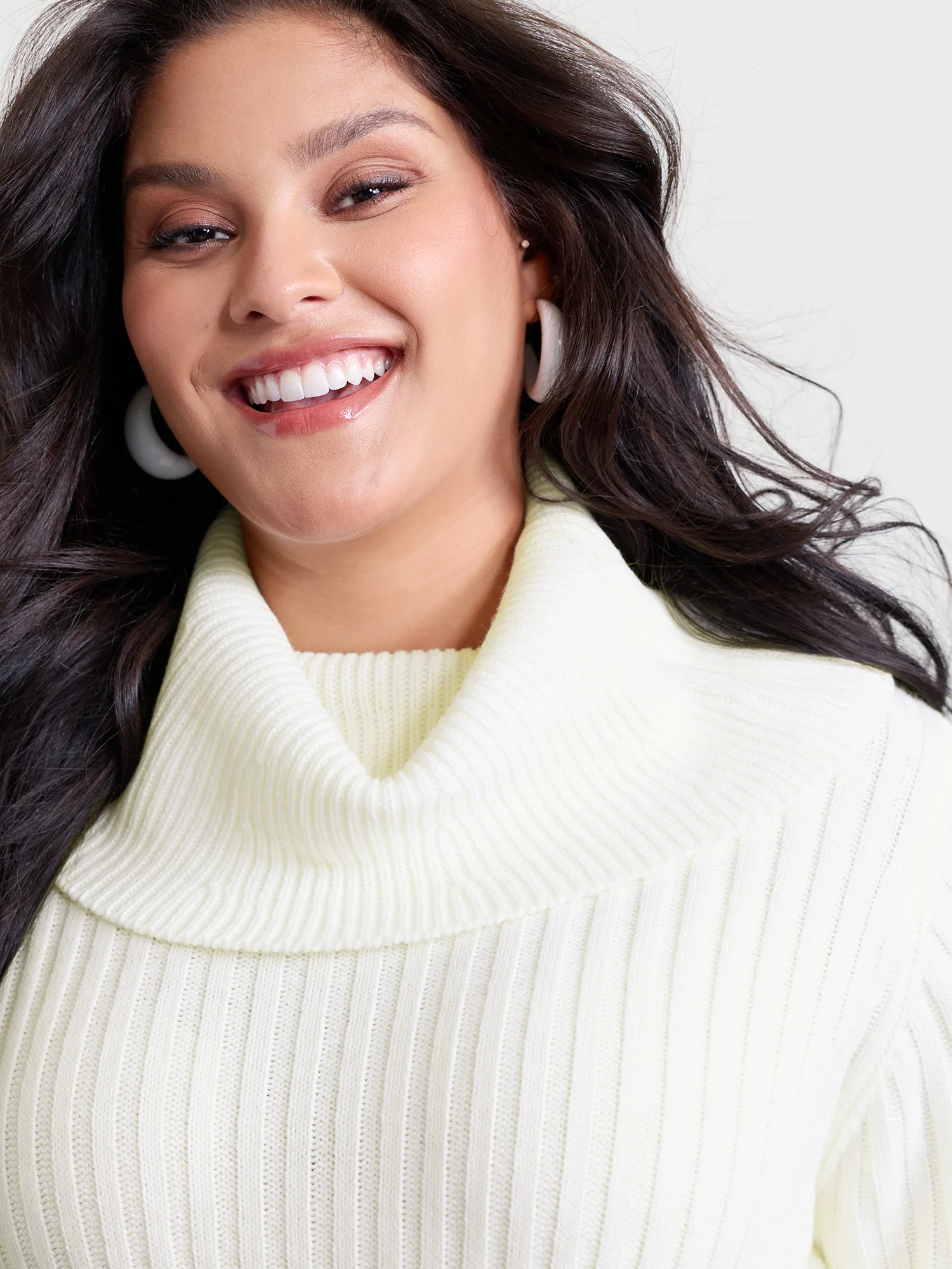 High Turtleneck Textured Sweater Dress - Image 2