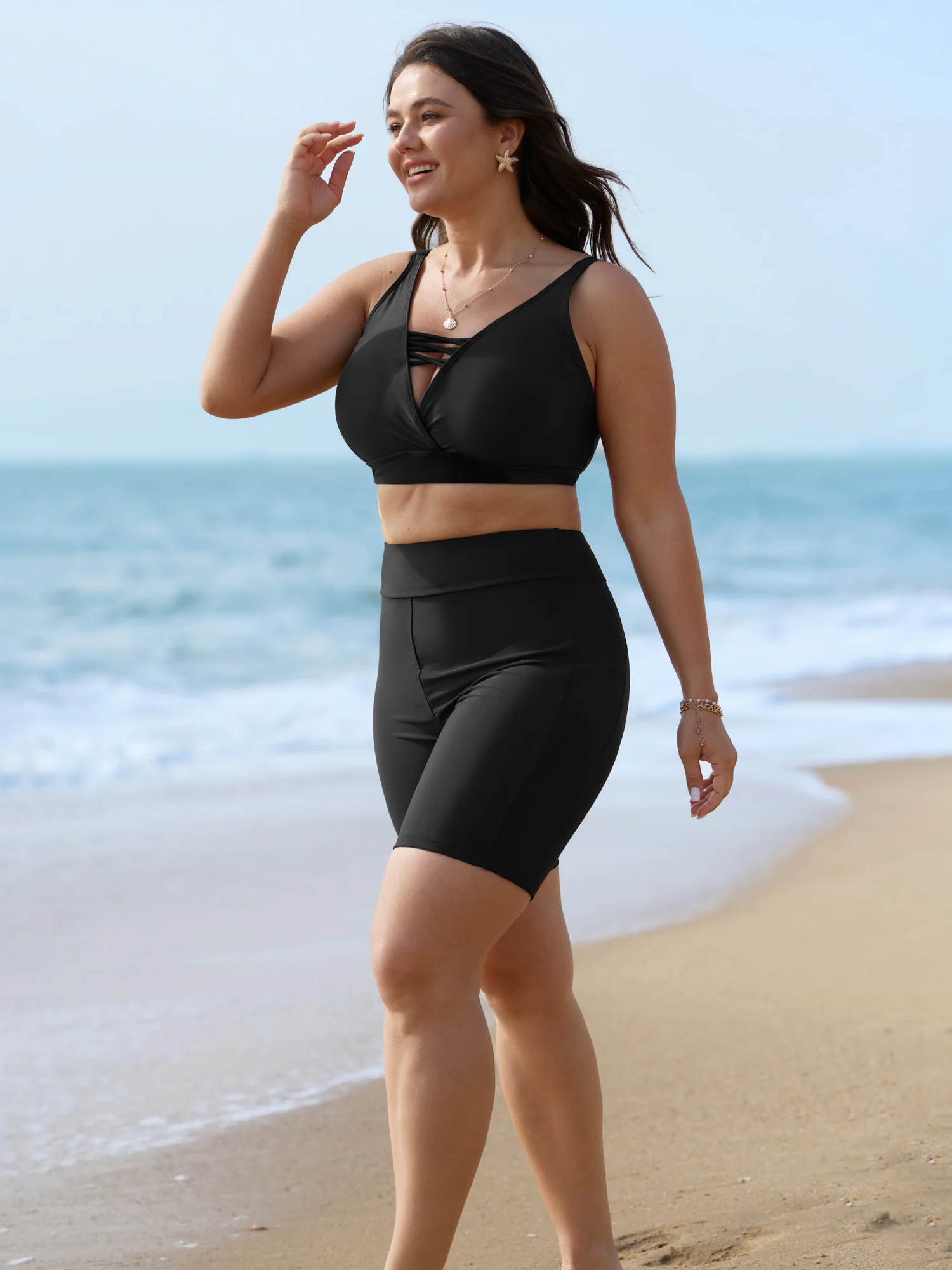 High-Waist Pocket Swim Bottoms - Image 2
