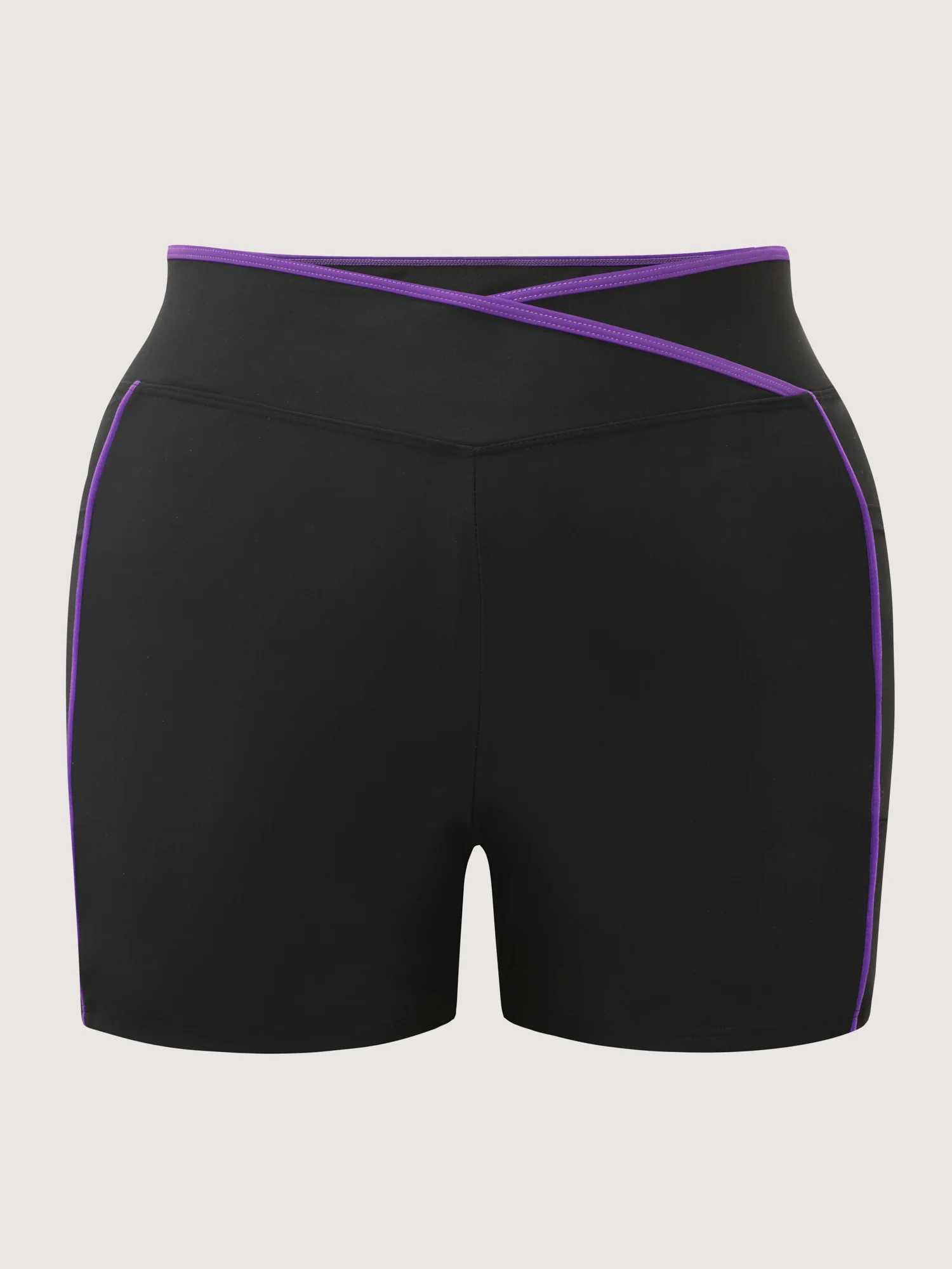 High-Waisted Pockets Color Contrast Swim Shorts - Image 7