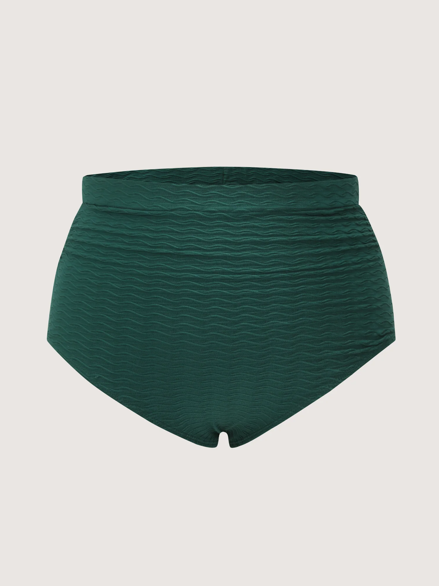 Textured High Waisted Ruched Bikini Bottoms - Image 6