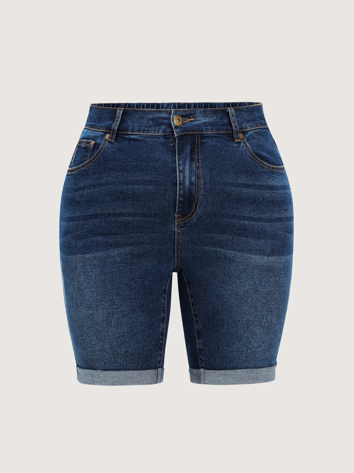 Hip Lifting No Gap Waist Skinny-Fit Denim Shorts - Image 10