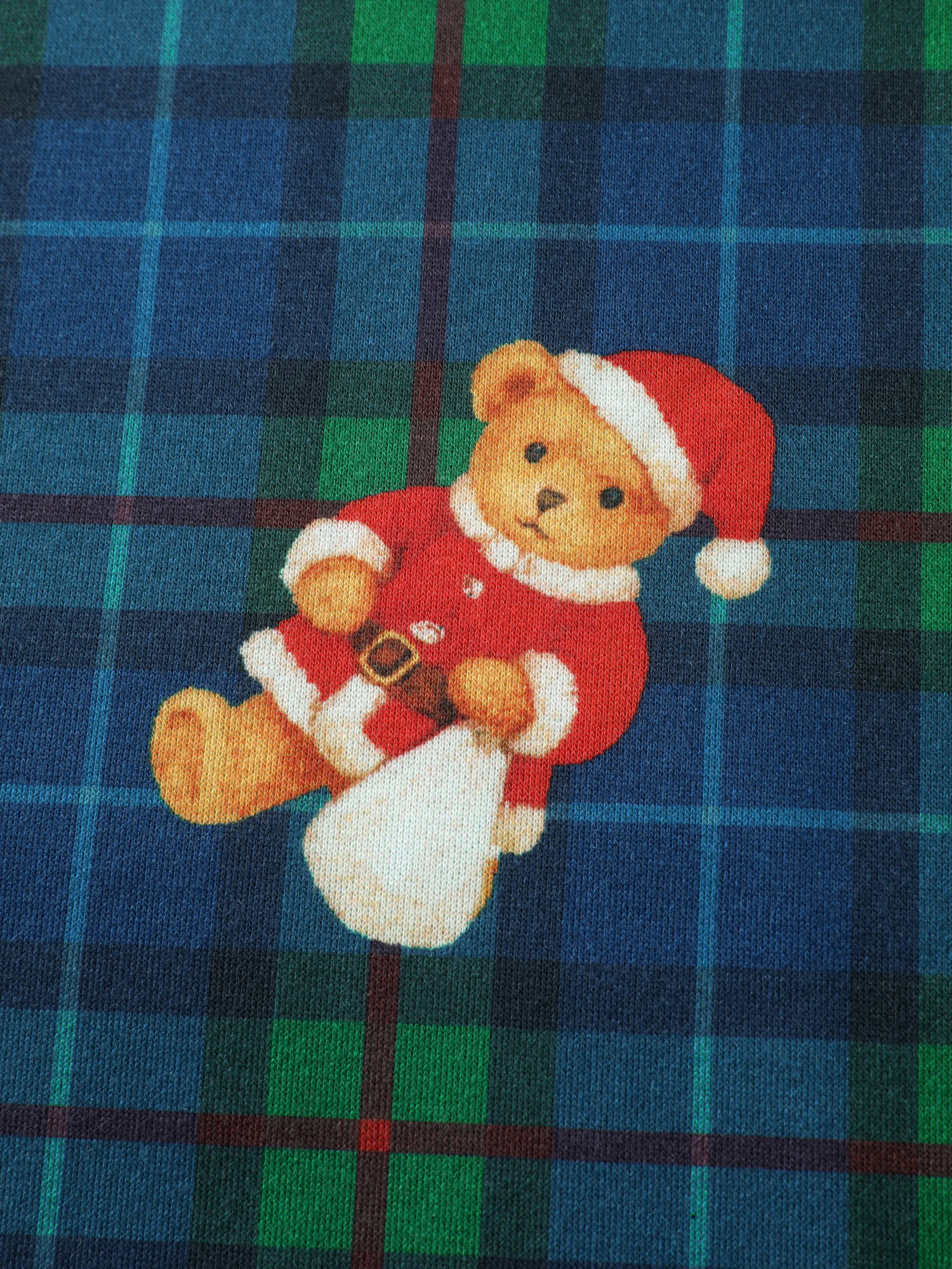 Holiday Bear Plaid Round Neck Sweatshirt - Image 5
