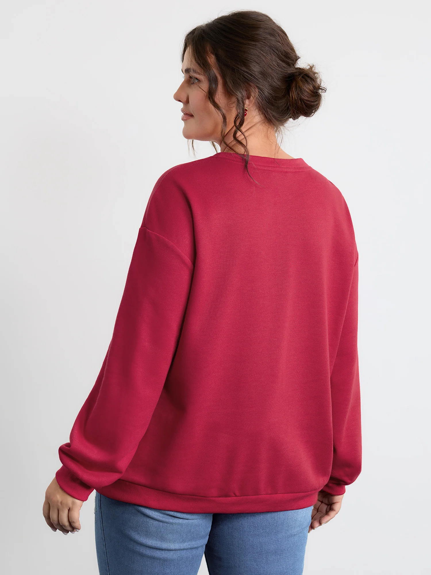 Holiday Bowknot Round Neck Sweatshirt - Image 4