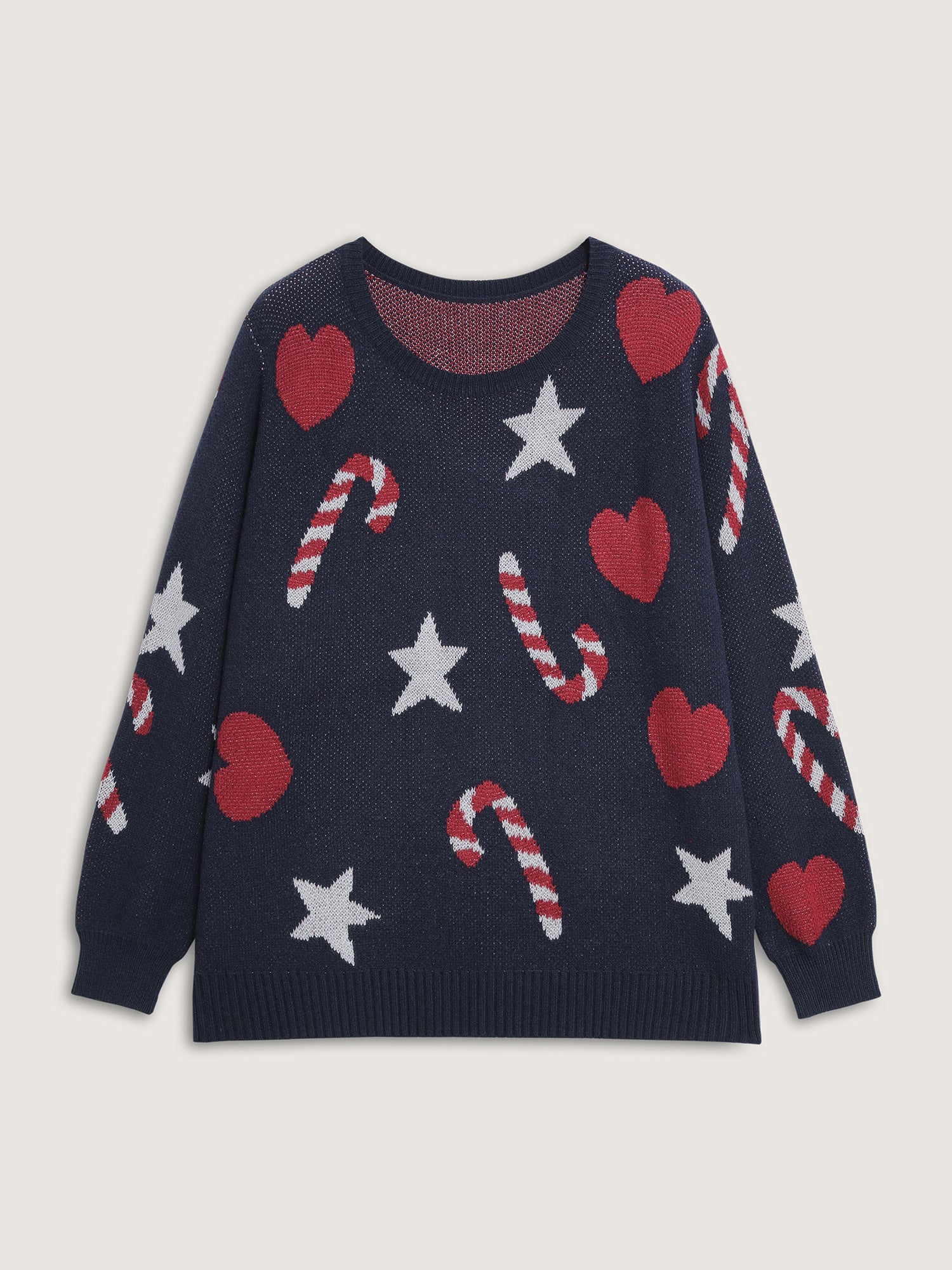 Holiday Candy Jacquard Pattern Pullover - Image 7