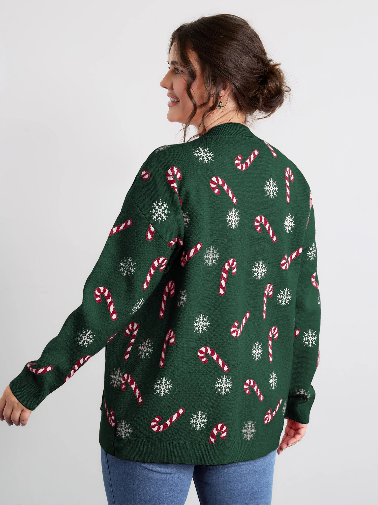Holiday Candy Patch Pockets Knit Cardigan - Image 12