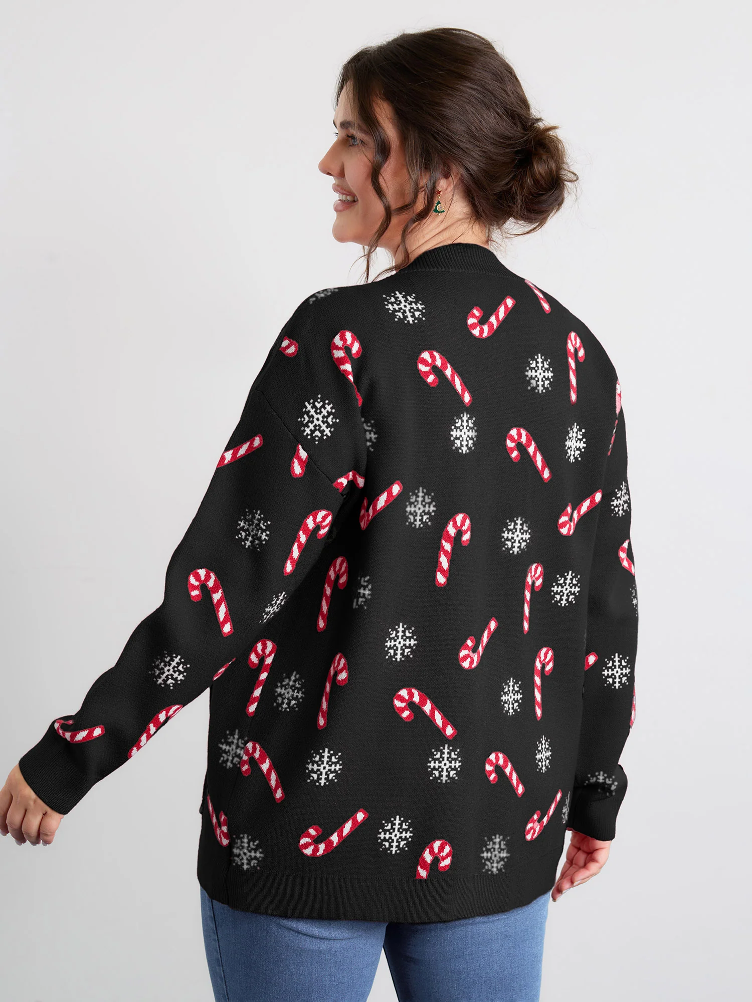 Holiday Candy Patch Pockets Knit Cardigan - Image 16