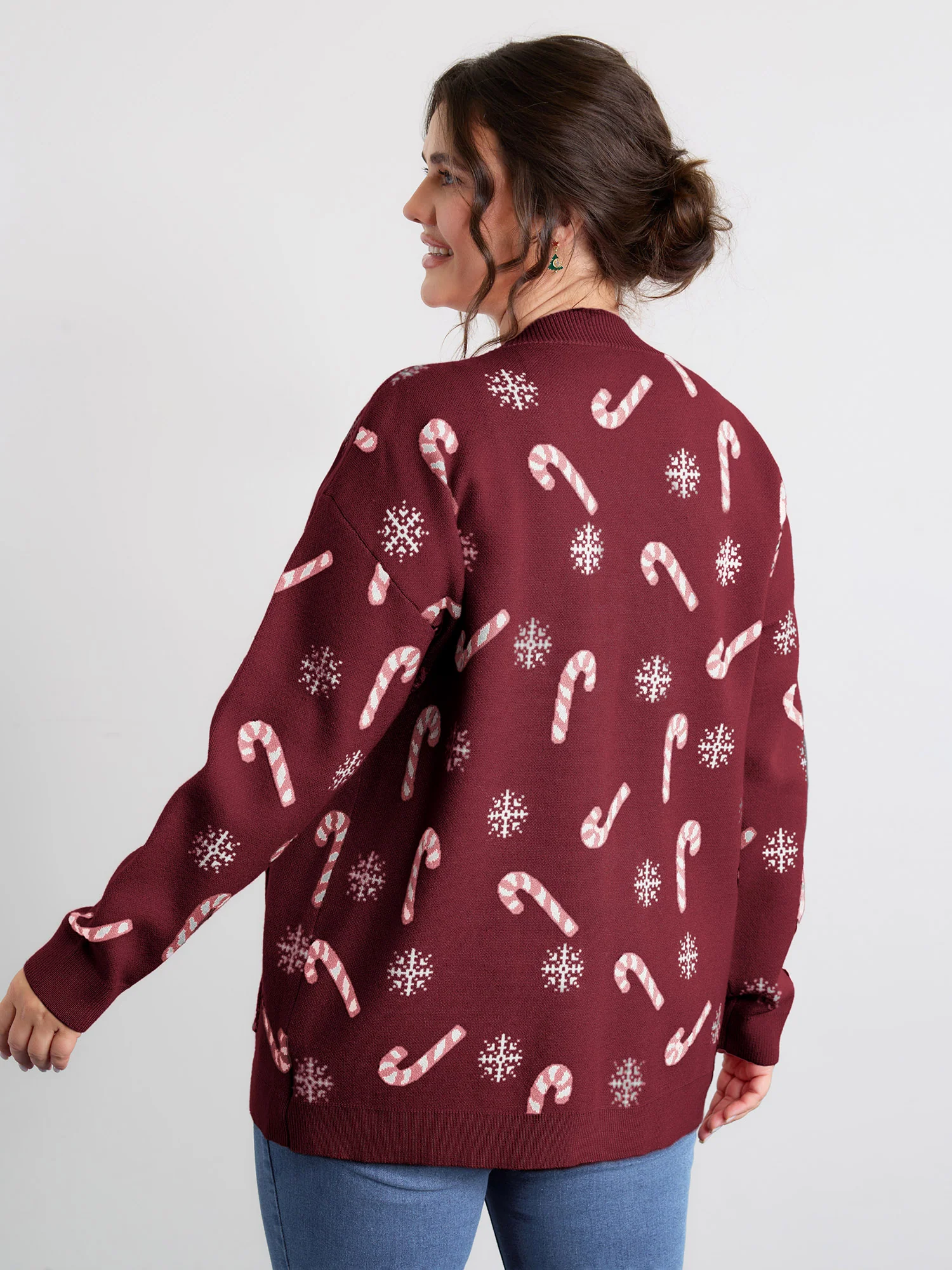 Holiday Candy Patch Pockets Knit Cardigan - Image 20