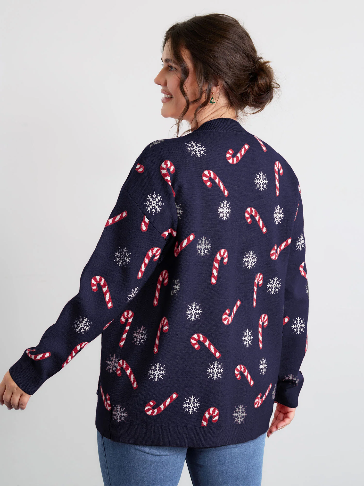Holiday Candy Patch Pockets Knit Cardigan - Image 24