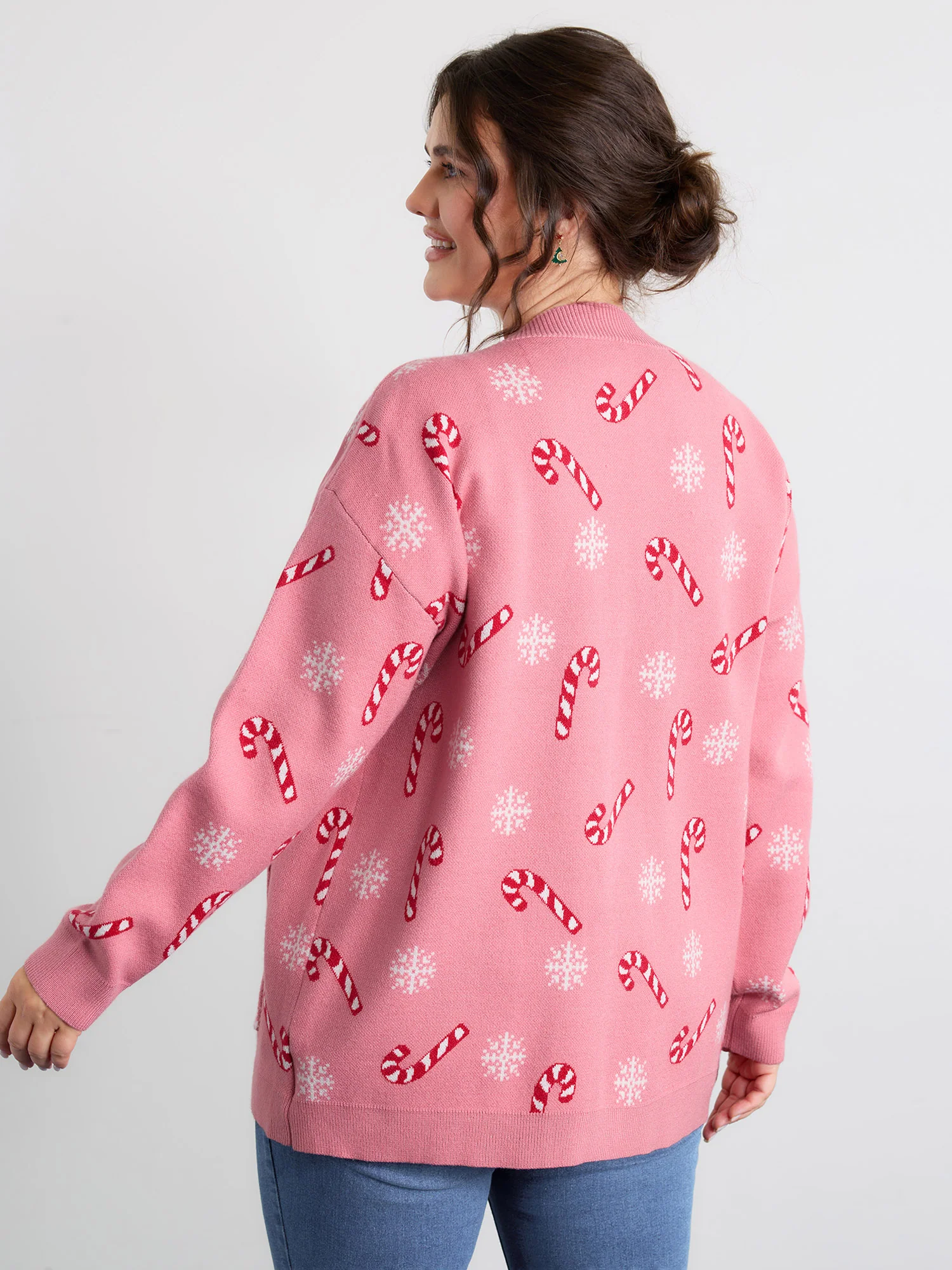 Holiday Candy Patch Pockets Knit Cardigan - Image 4