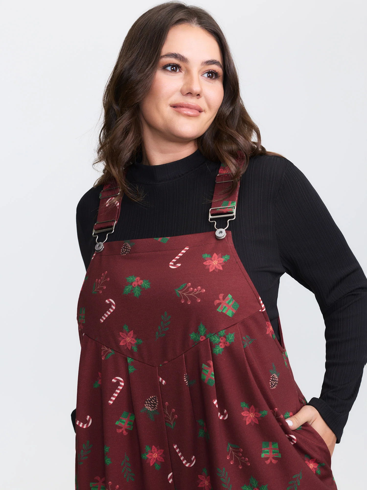 Holiday Candy Stretchy Overall Jumpsuit - Image 10