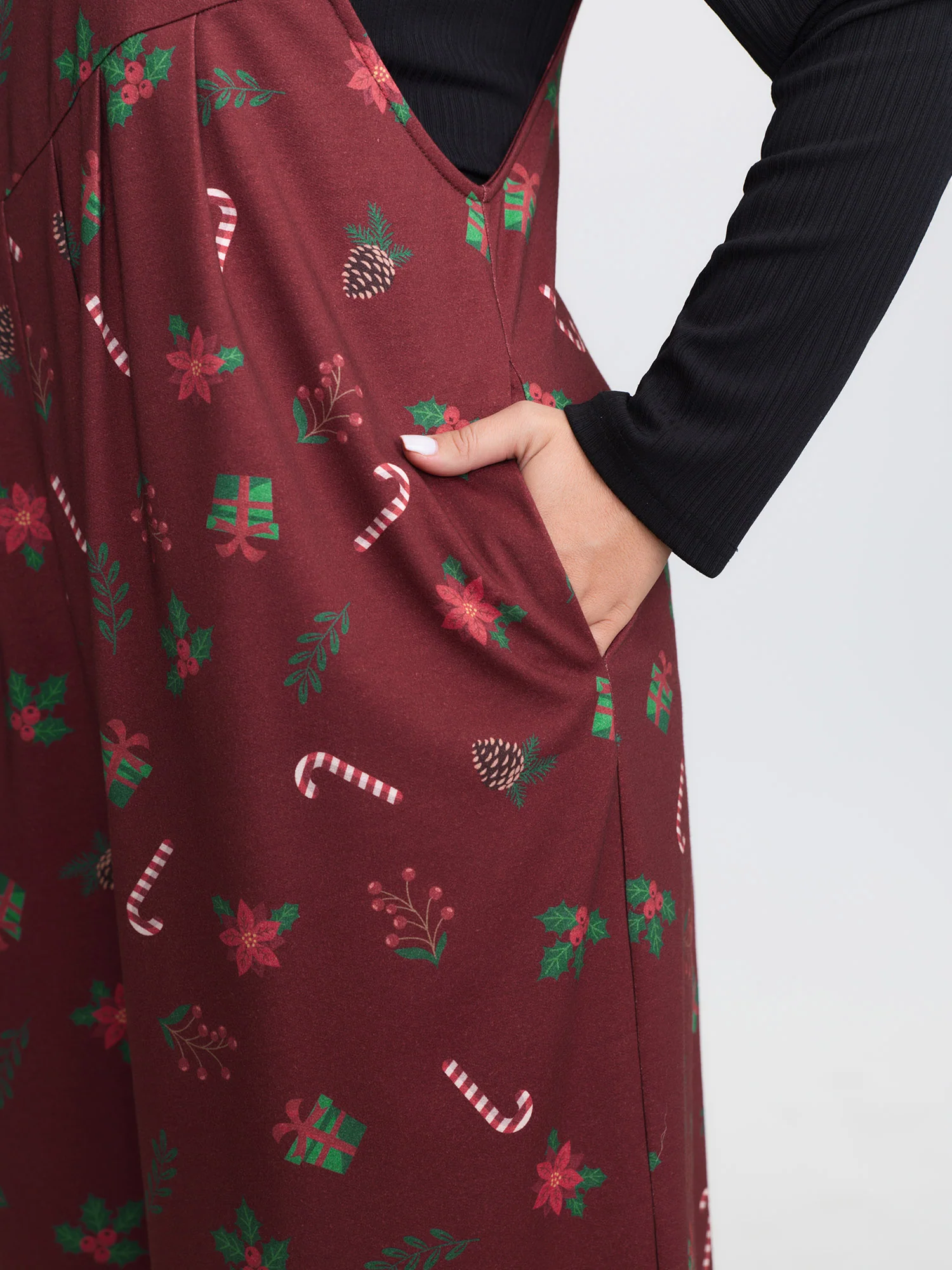 Holiday Candy Stretchy Overall Jumpsuit - Image 11