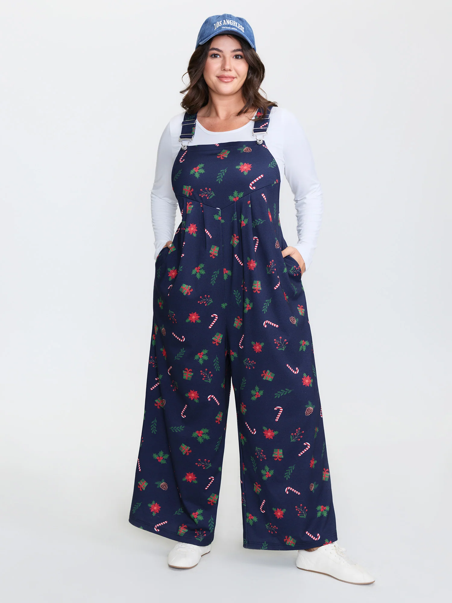 Holiday Candy Stretchy Overall Jumpsuit - Image 13