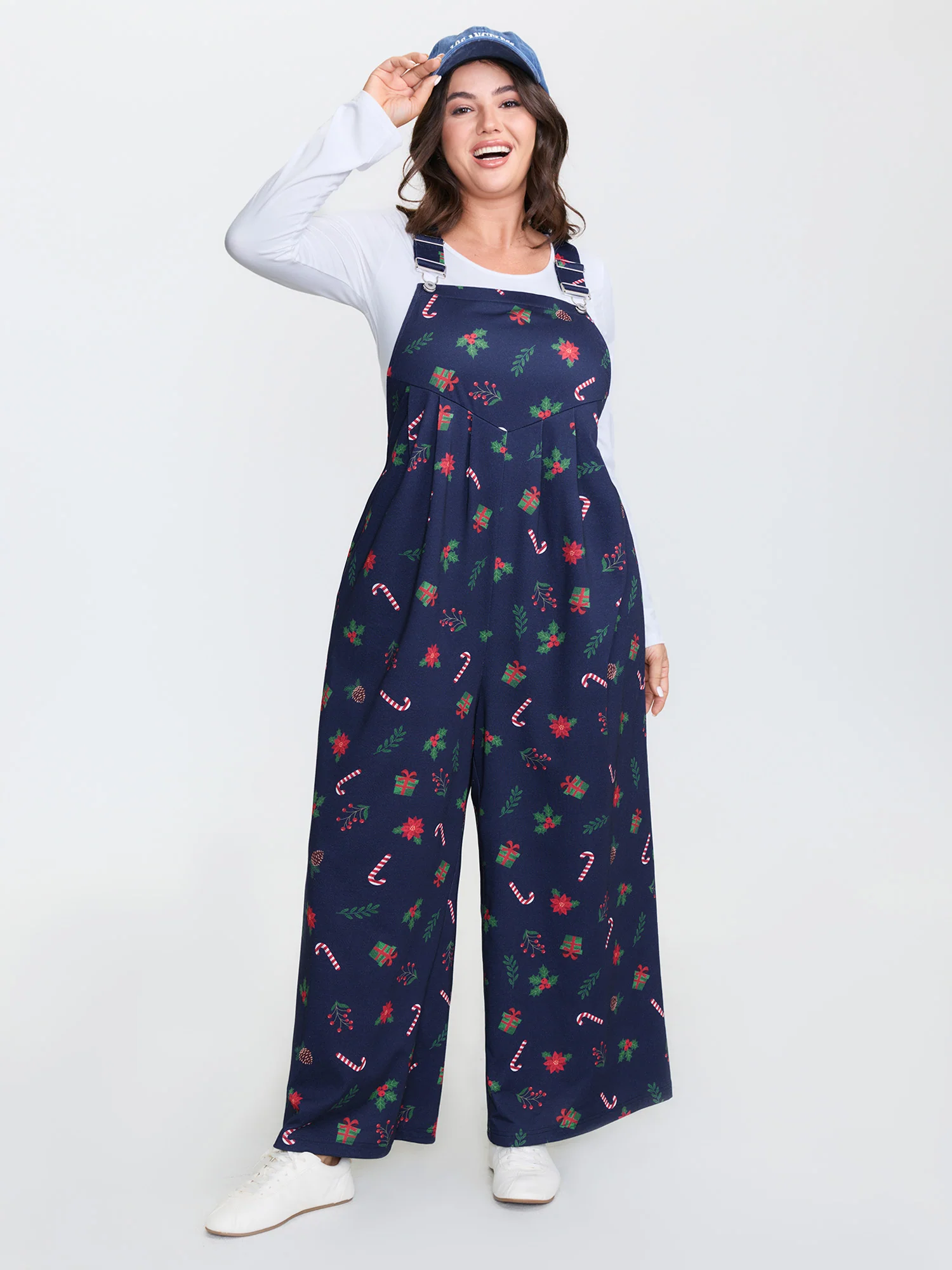 Holiday Candy Stretchy Overall Jumpsuit - Image 14