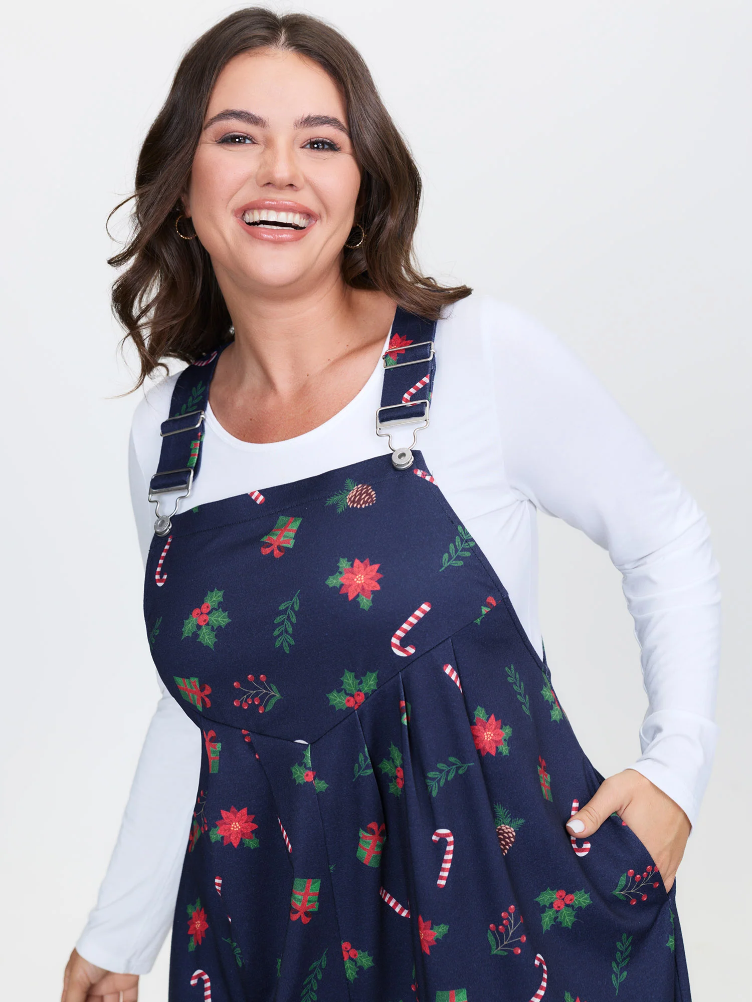 Holiday Candy Stretchy Overall Jumpsuit - Image 15