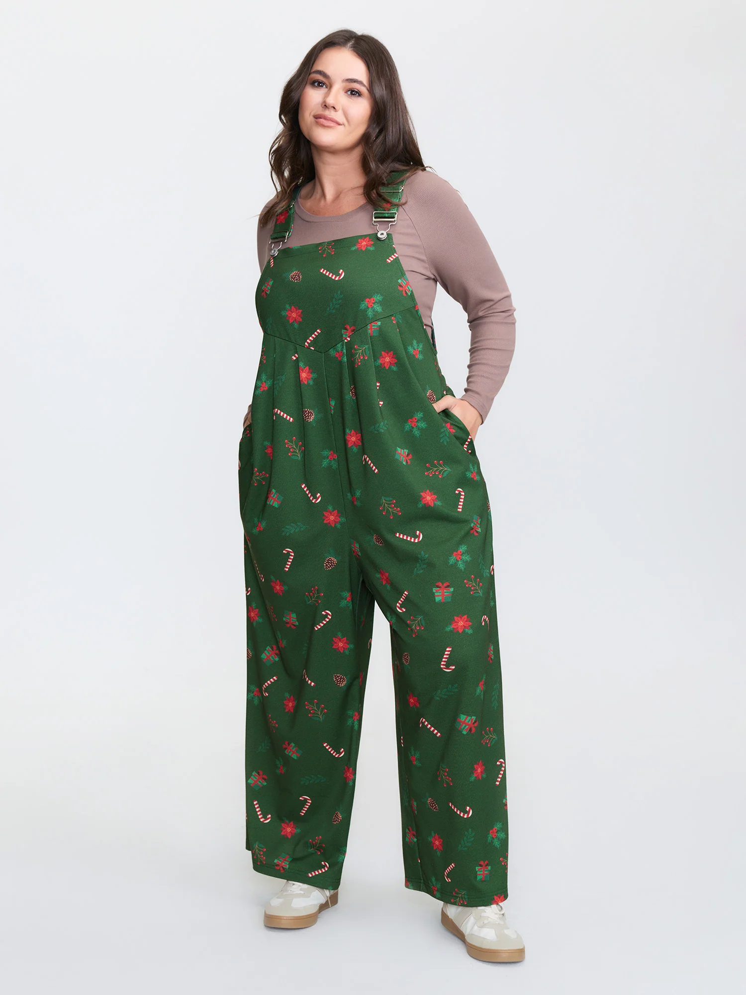 Holiday Candy Stretchy Overall Jumpsuit - Image 17