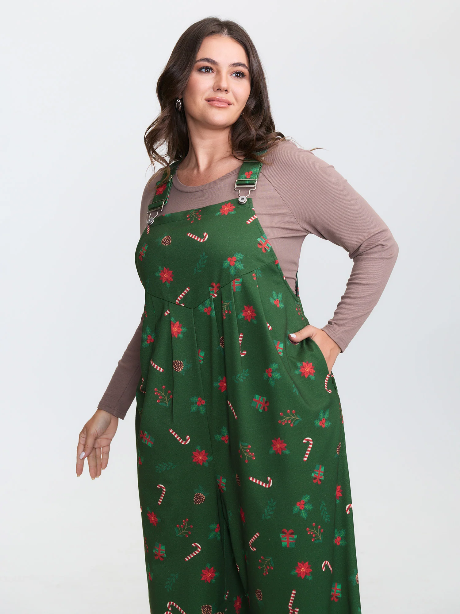 Holiday Candy Stretchy Overall Jumpsuit - Image 18