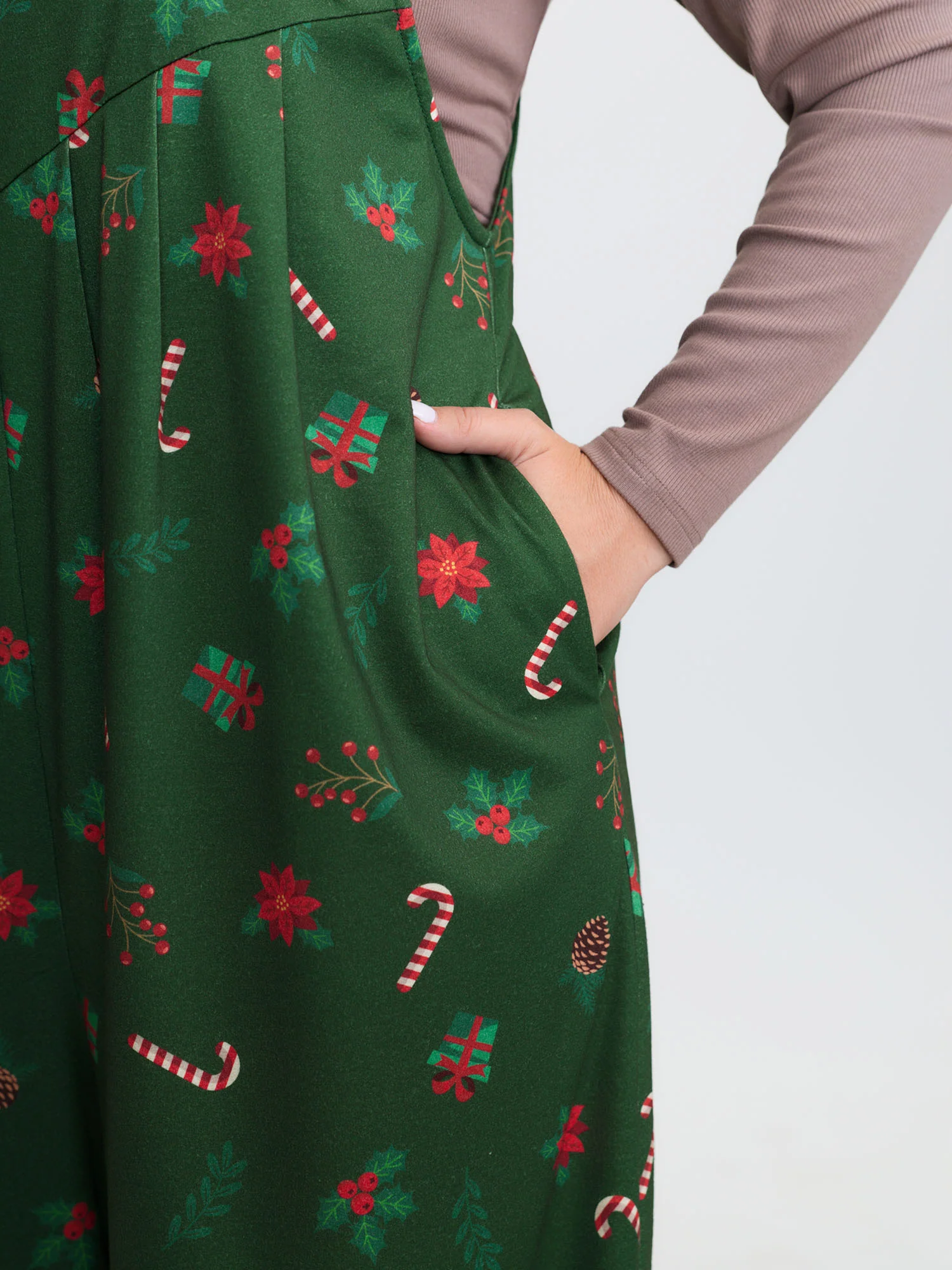 Holiday Candy Stretchy Overall Jumpsuit - Image 20
