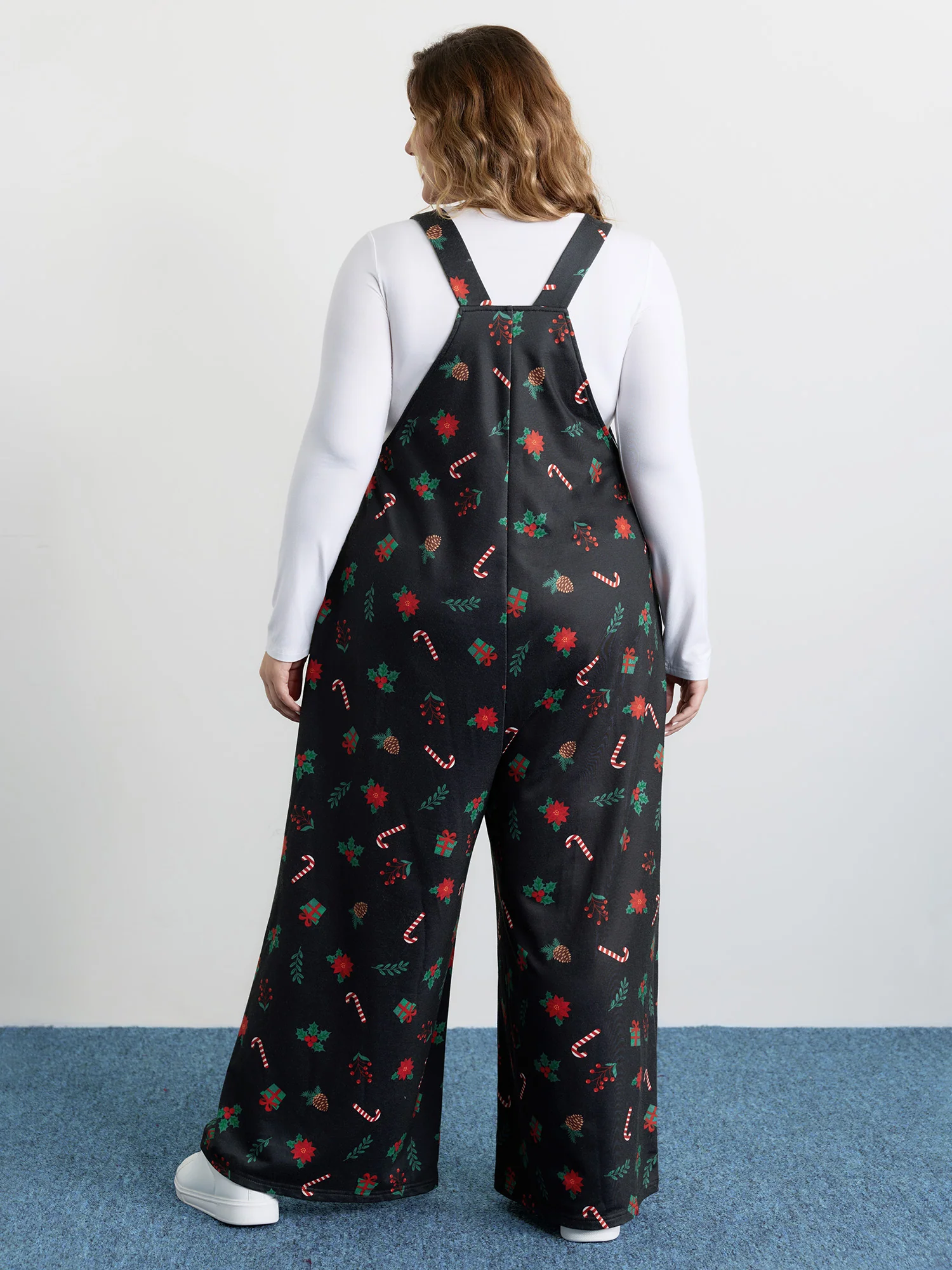 Holiday Candy Stretchy Overall Jumpsuit - Image 4