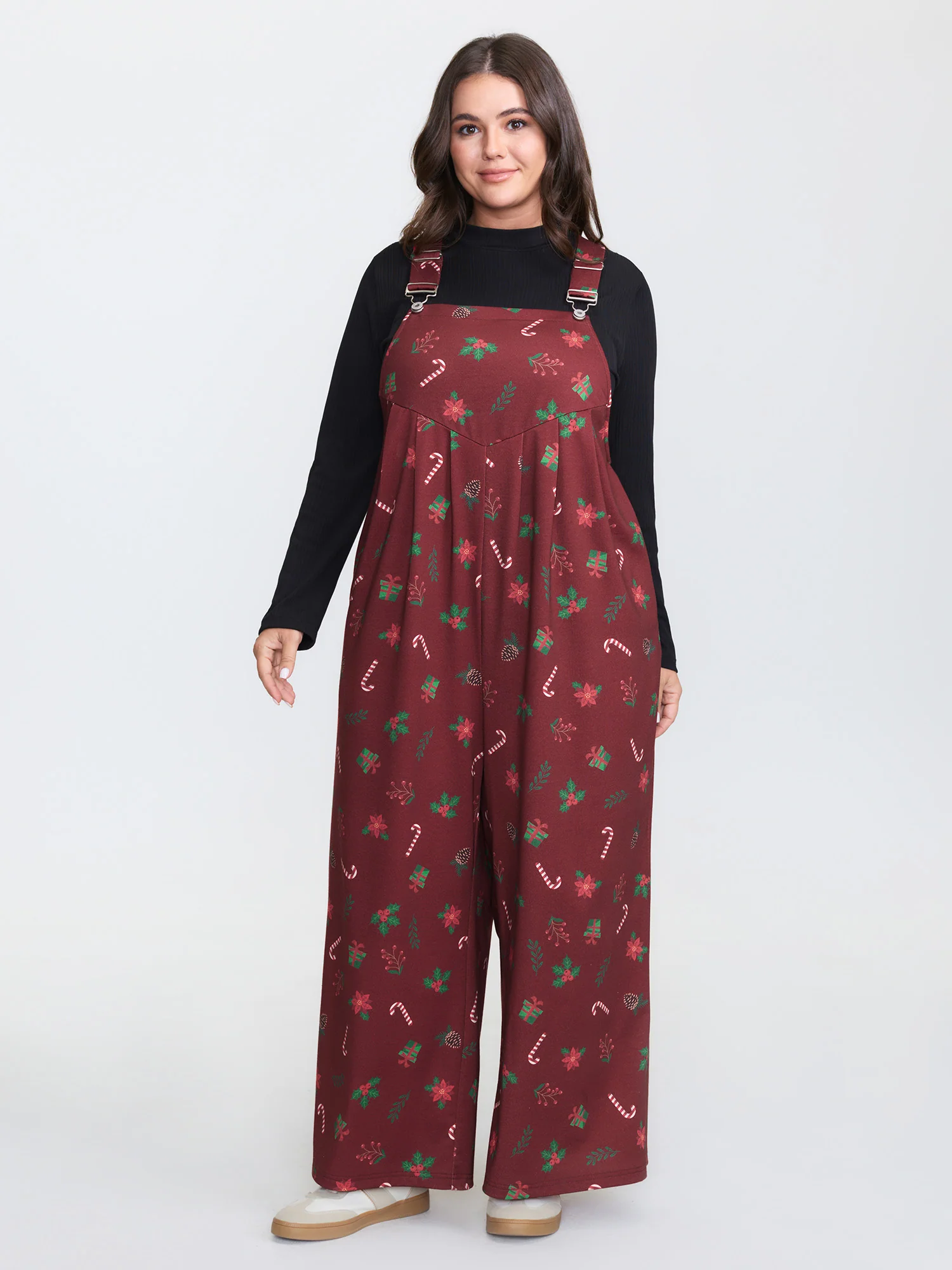 Holiday Candy Stretchy Overall Jumpsuit - Image 8
