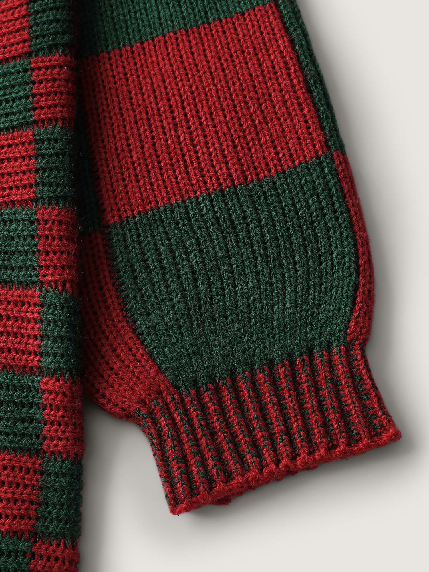 Holiday Checkered Open-Front Knit Cardigan - Image 7