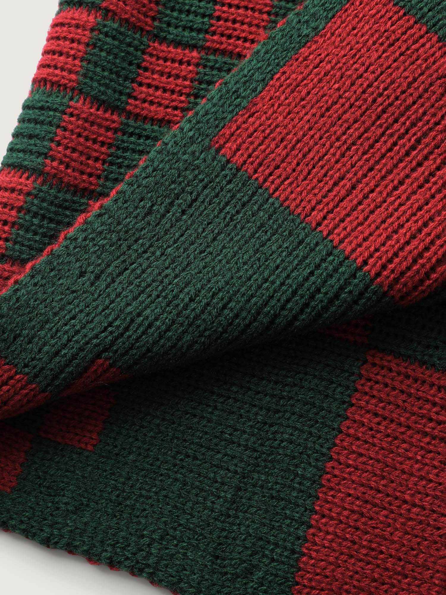 Holiday Checkered Open-Front Knit Cardigan - Image 8