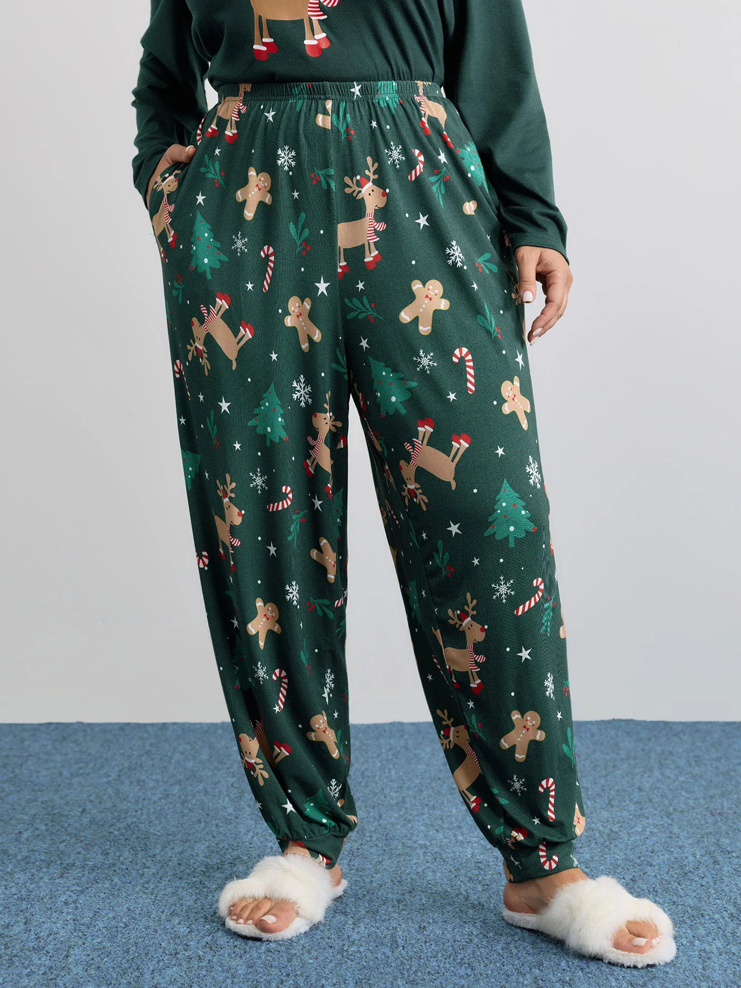 Holiday Cozy Print Pockets Loungewear Set - Image 3