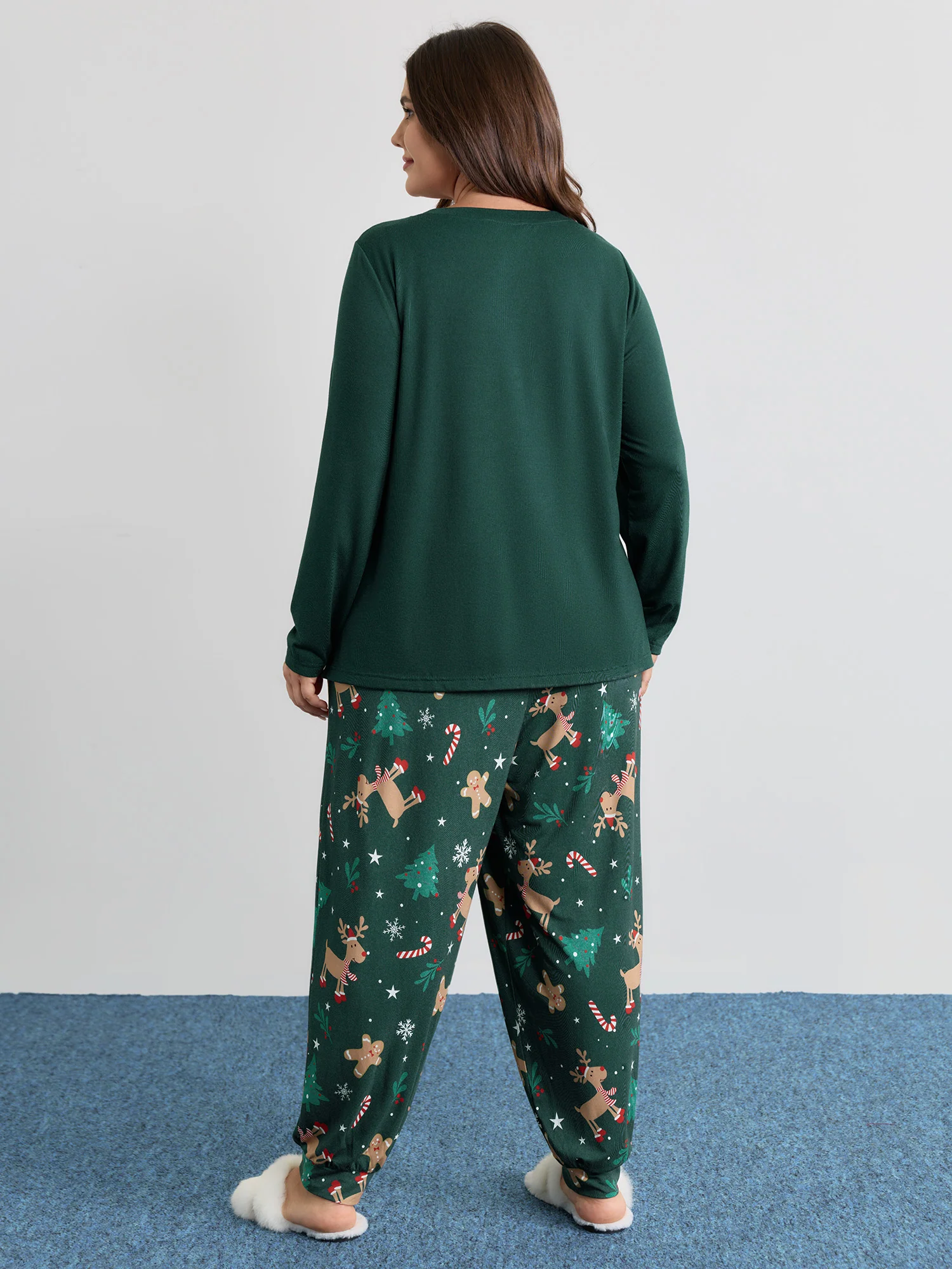 Holiday Cozy Print Pockets Loungewear Set - Image 7