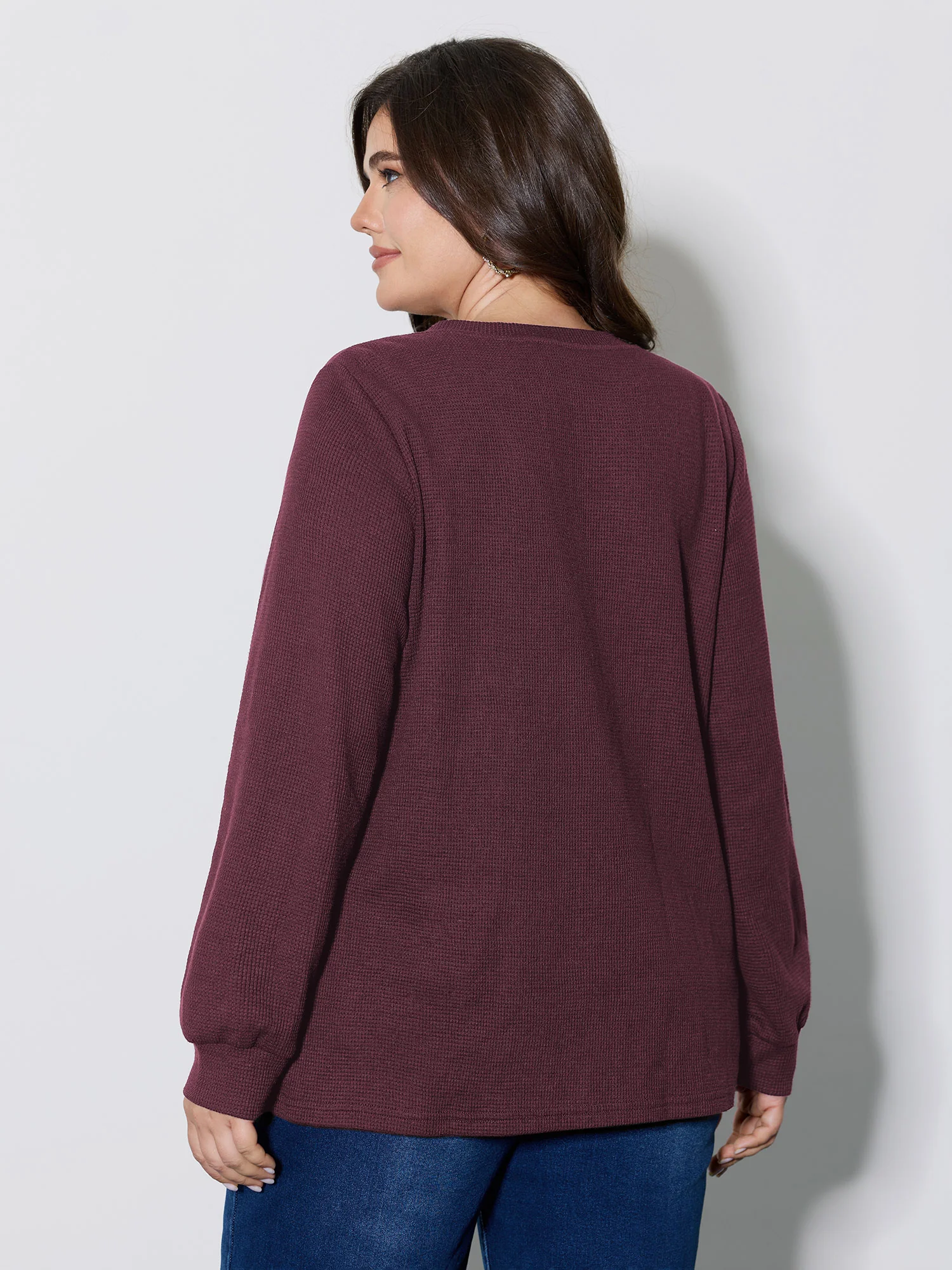 Holiday Elements Sequin Embroidery Textured Sweatshirt - Image 11