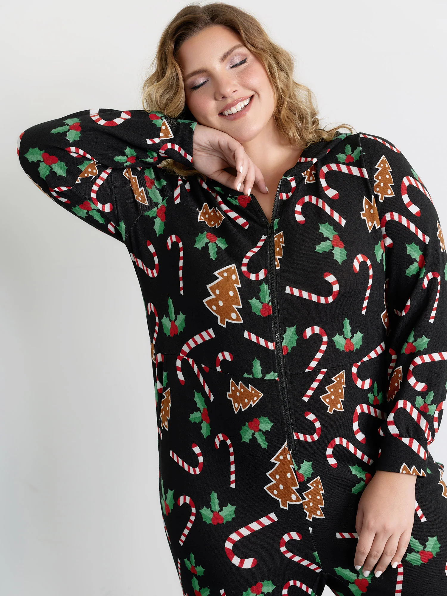 Holiday Everything Pockets Zipper Lounge Jumpsuit - Image 2