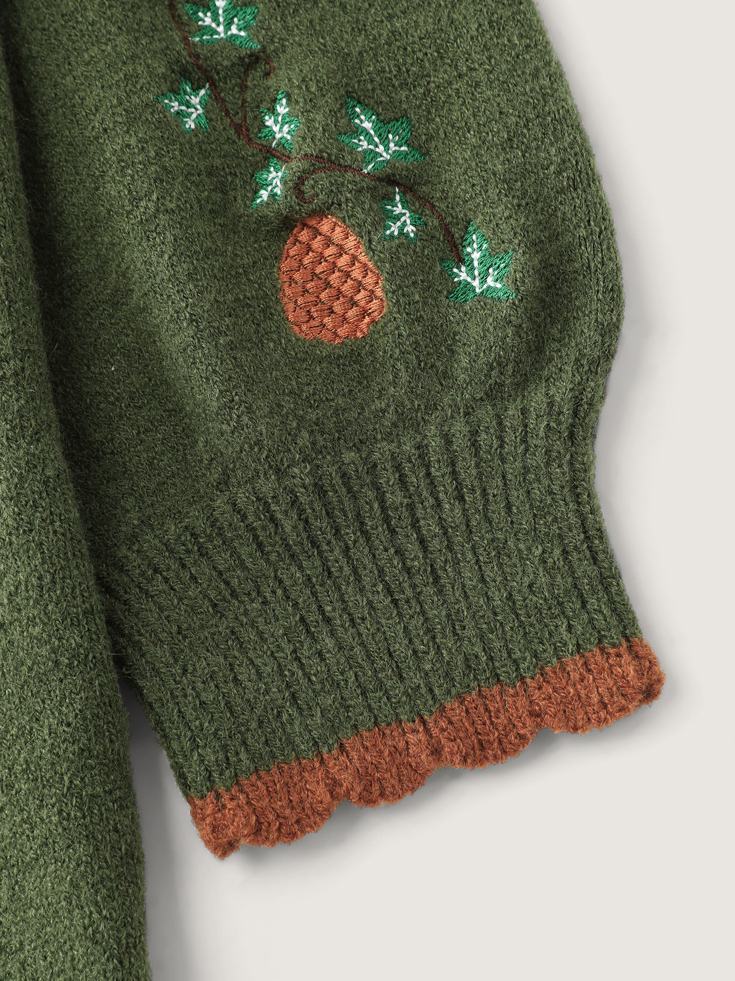 Holiday Fox Jacquard Pattern Knit Cardigan - Image 7