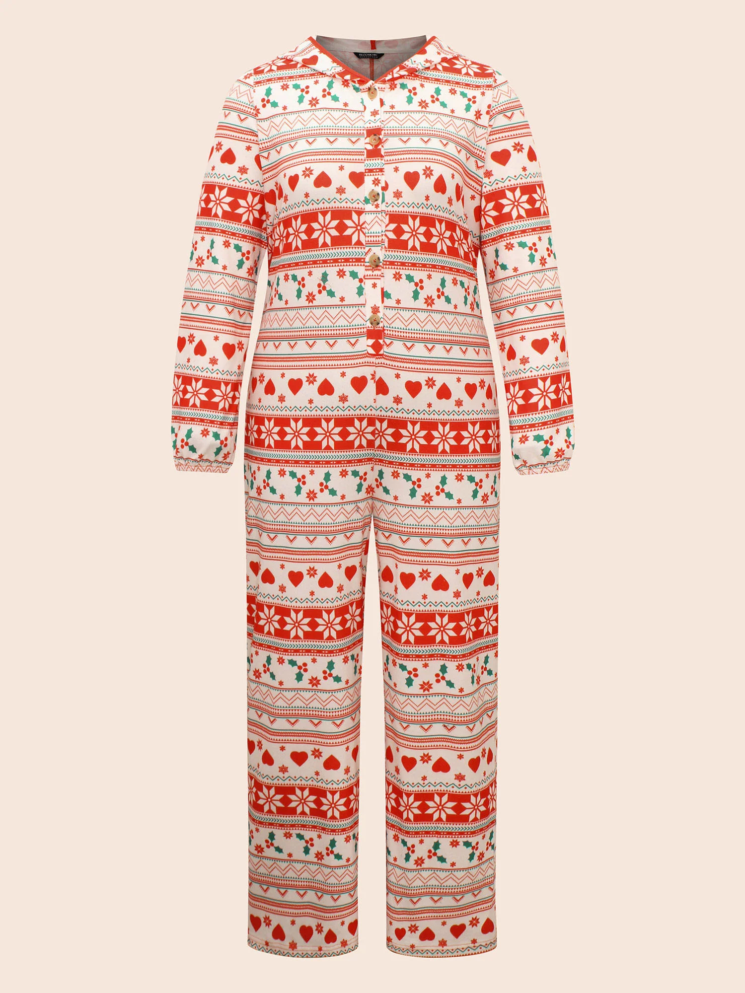 Holiday Fuzzy Hooded Lounge Jumpsuit - Image 7