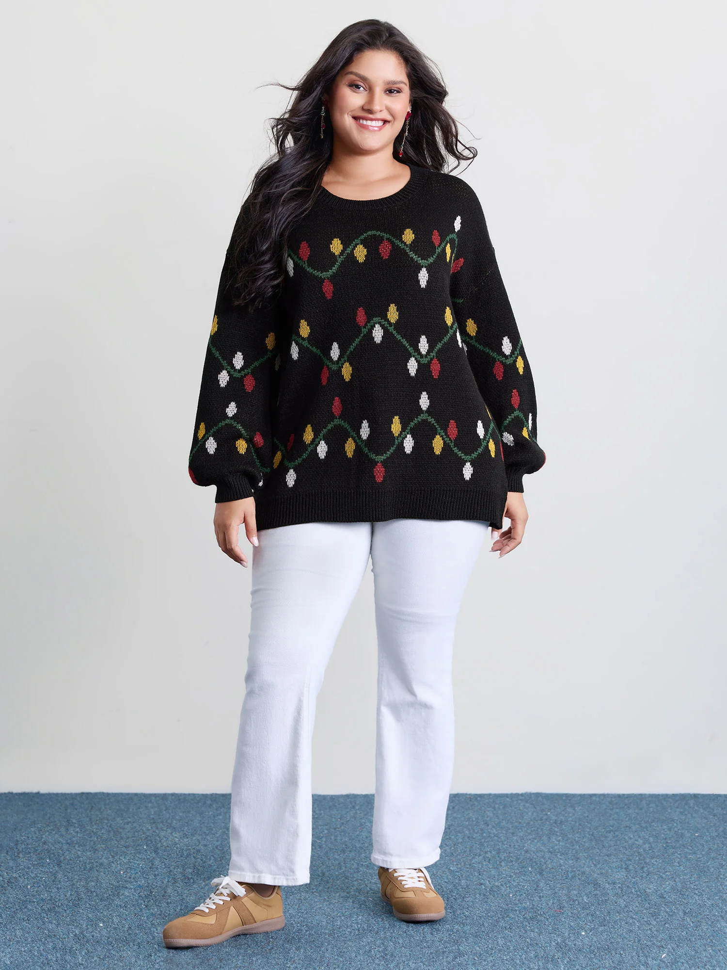 Holiday Lights Micro Lantern Sleeve Pullover - Image 3