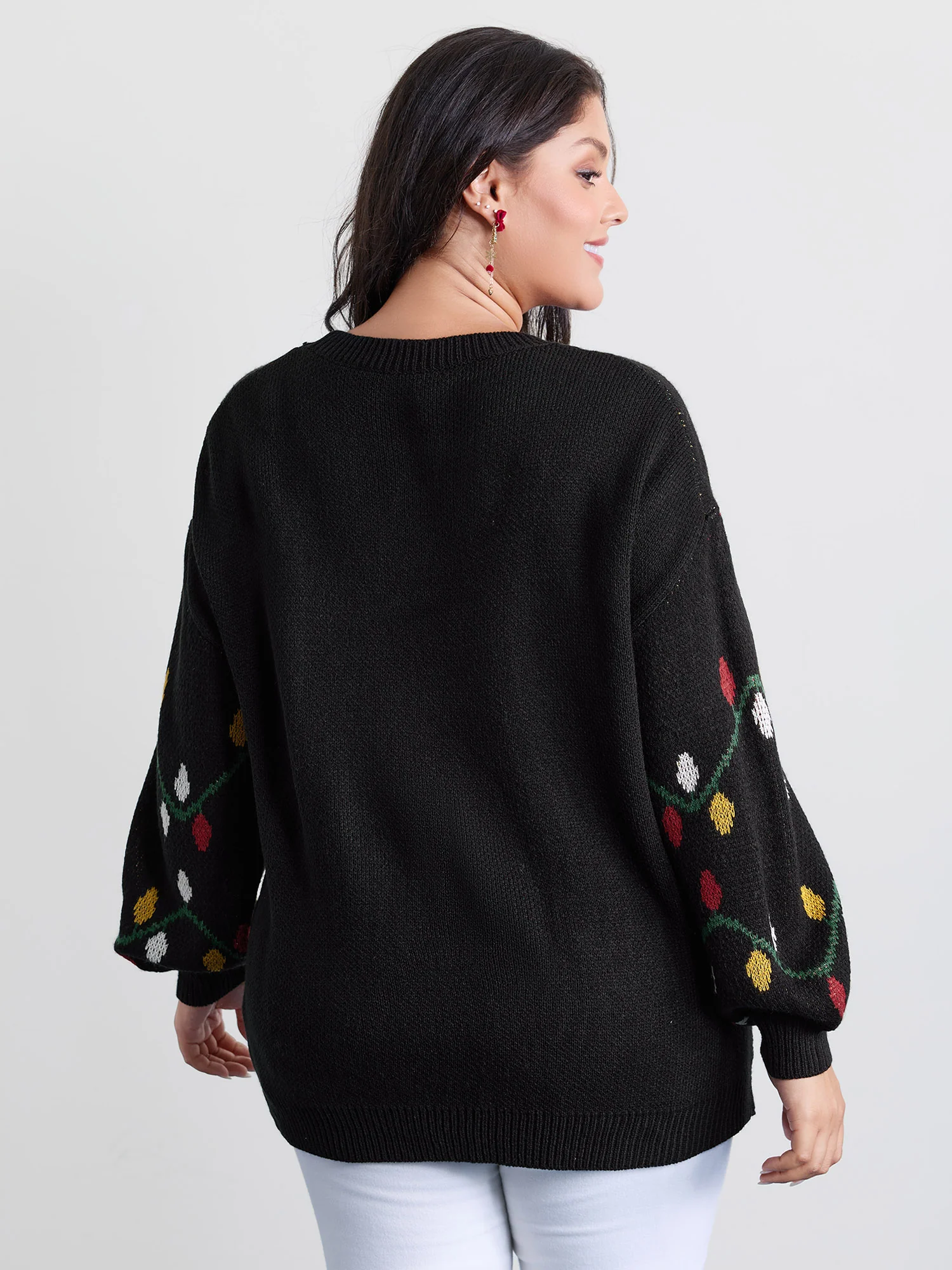Holiday Lights Micro Lantern Sleeve Pullover - Image 5
