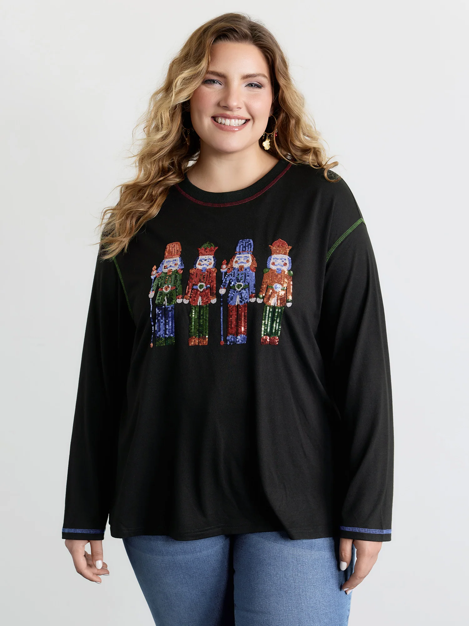 Holiday Nutcracker Supersoft Embroidered T-Shirt - Image 2