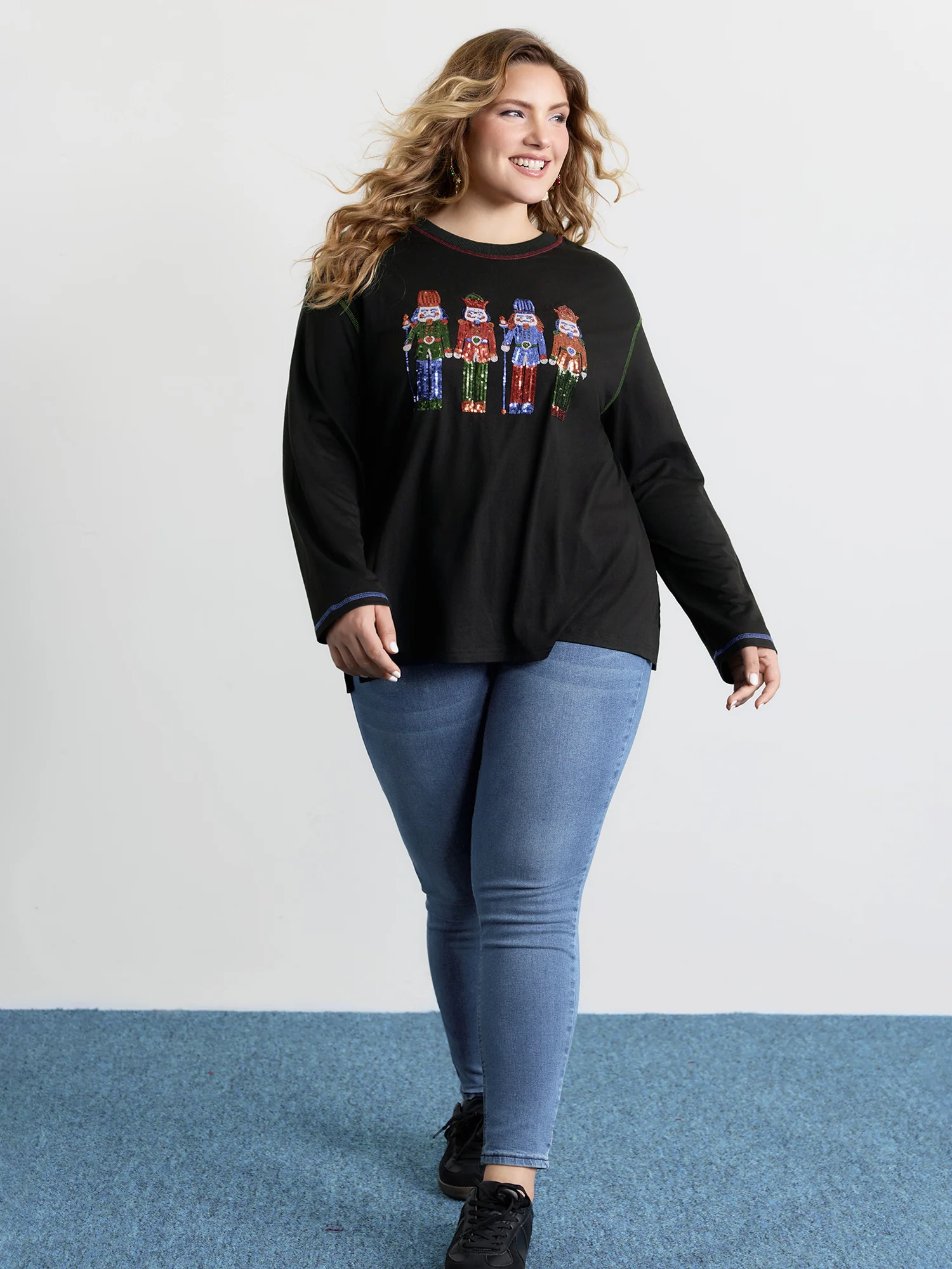 Holiday Nutcracker Supersoft Embroidered T-Shirt - Image 3