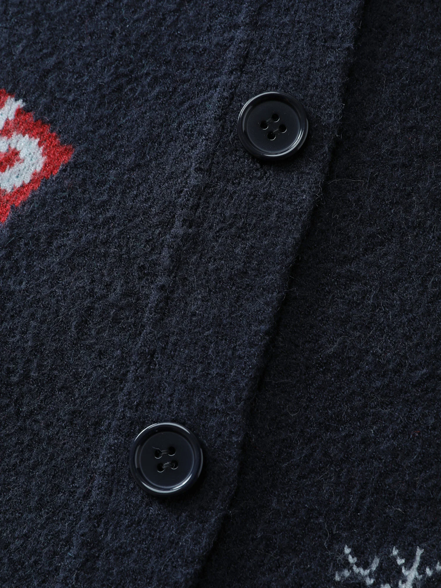 Holiday Pattern Collar Button Knit Cardigan - Image 6