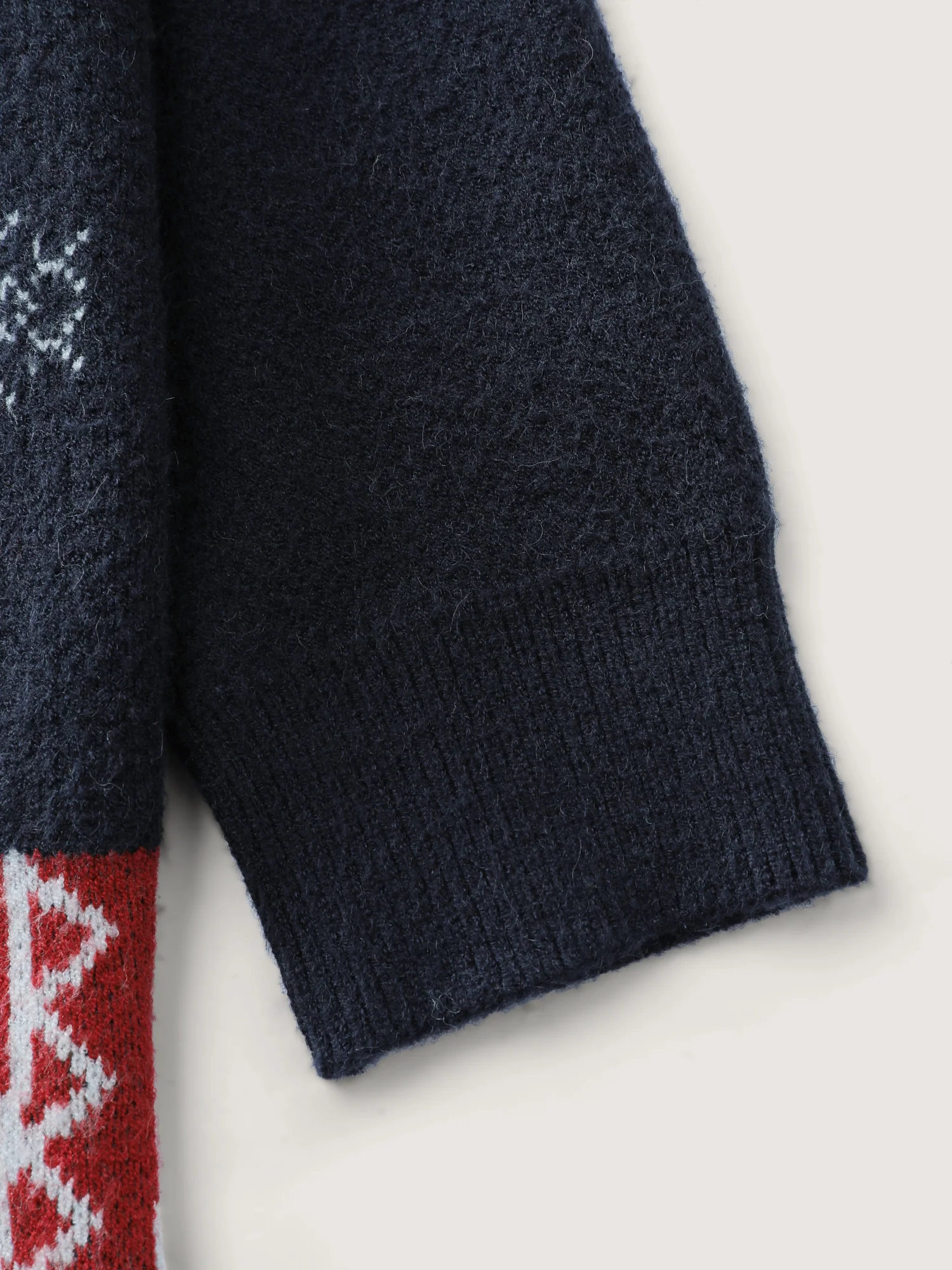 Holiday Pattern Collar Button Knit Cardigan - Image 7