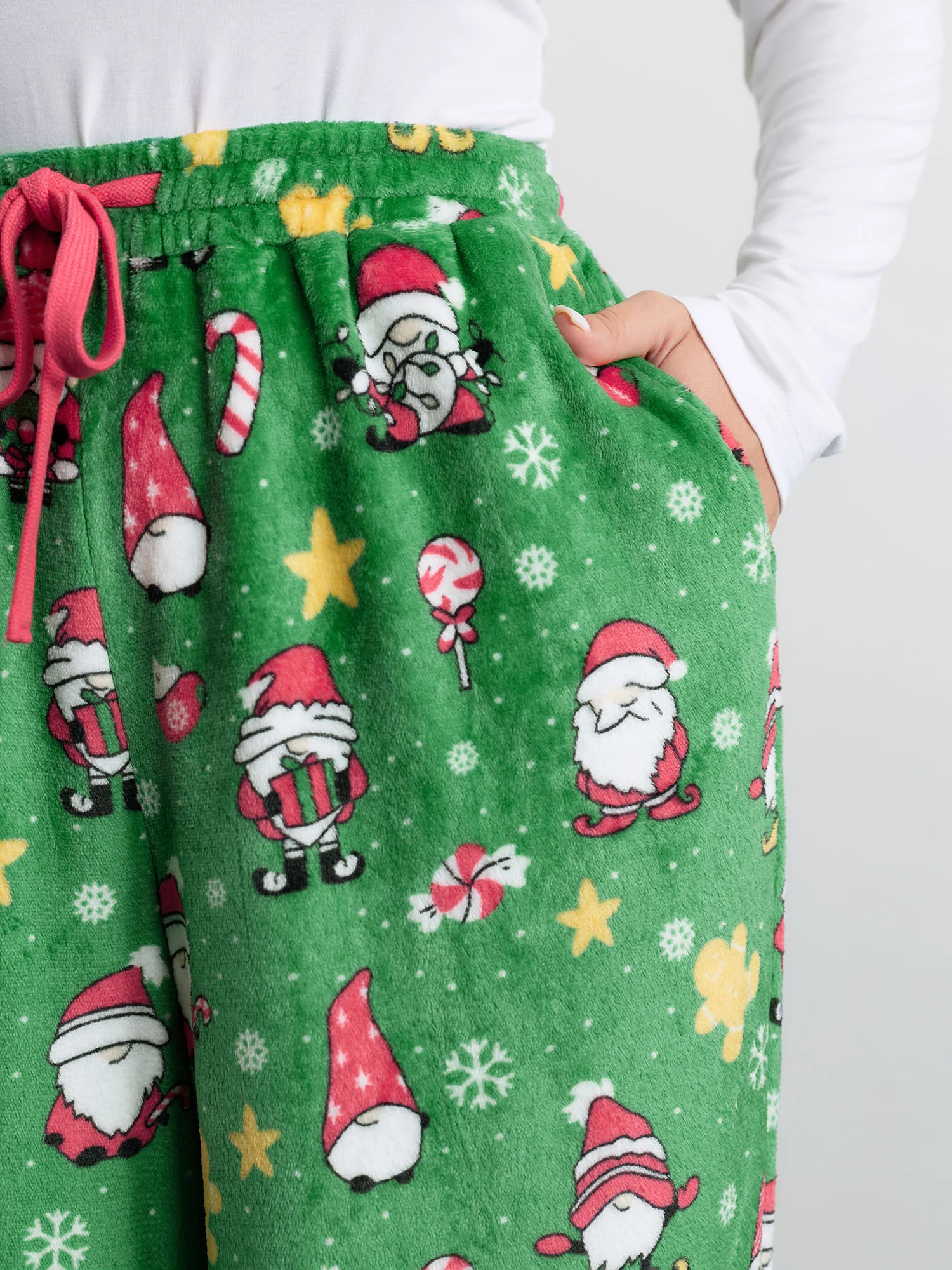 Holiday Pattern Drawstring Loungewear Bottoms - Image 4