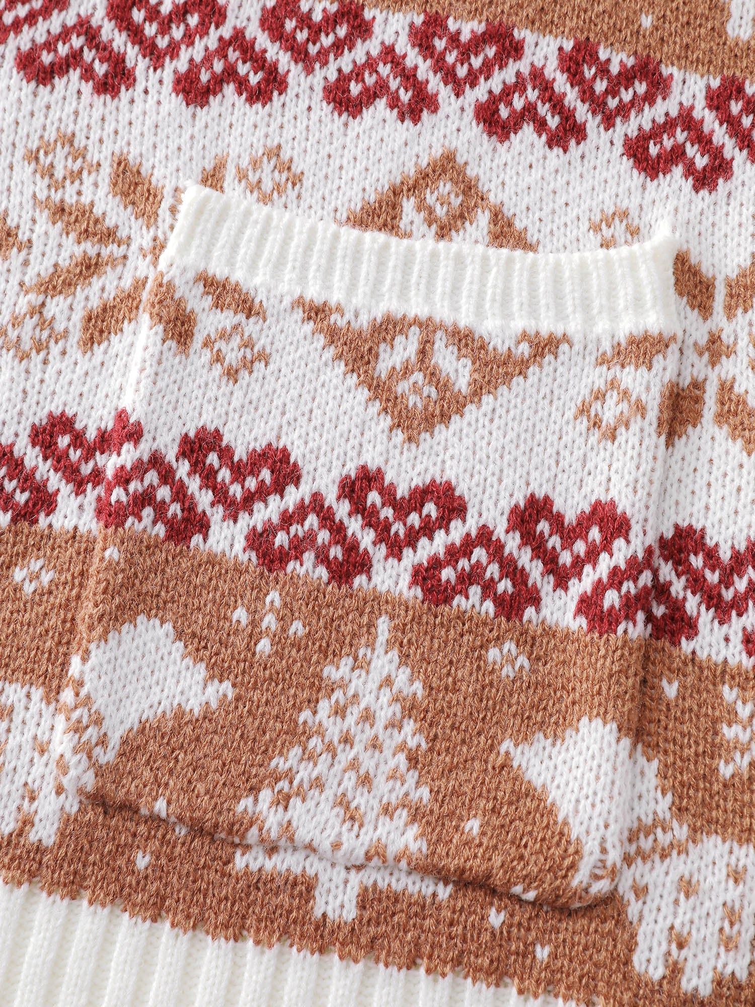Holiday Pattern Jacquard Shawl Collar Cardigan - Image 5