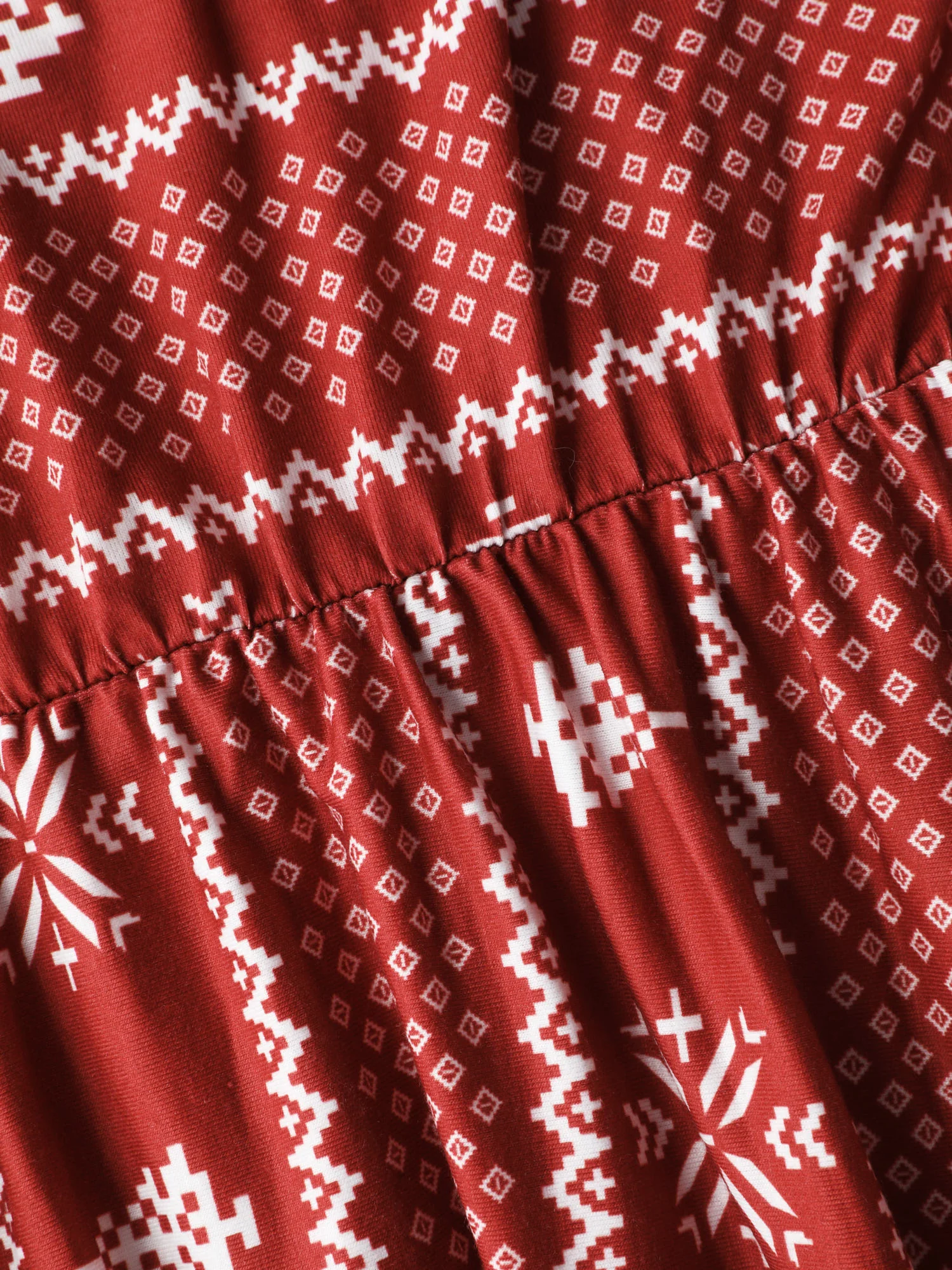 Holiday Pattern Sweetheart Neck Knit Top - Image 5