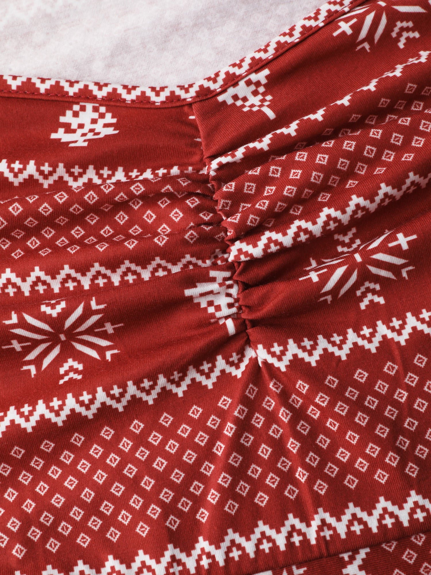 Holiday Pattern Sweetheart Neck Knit Top - Image 6