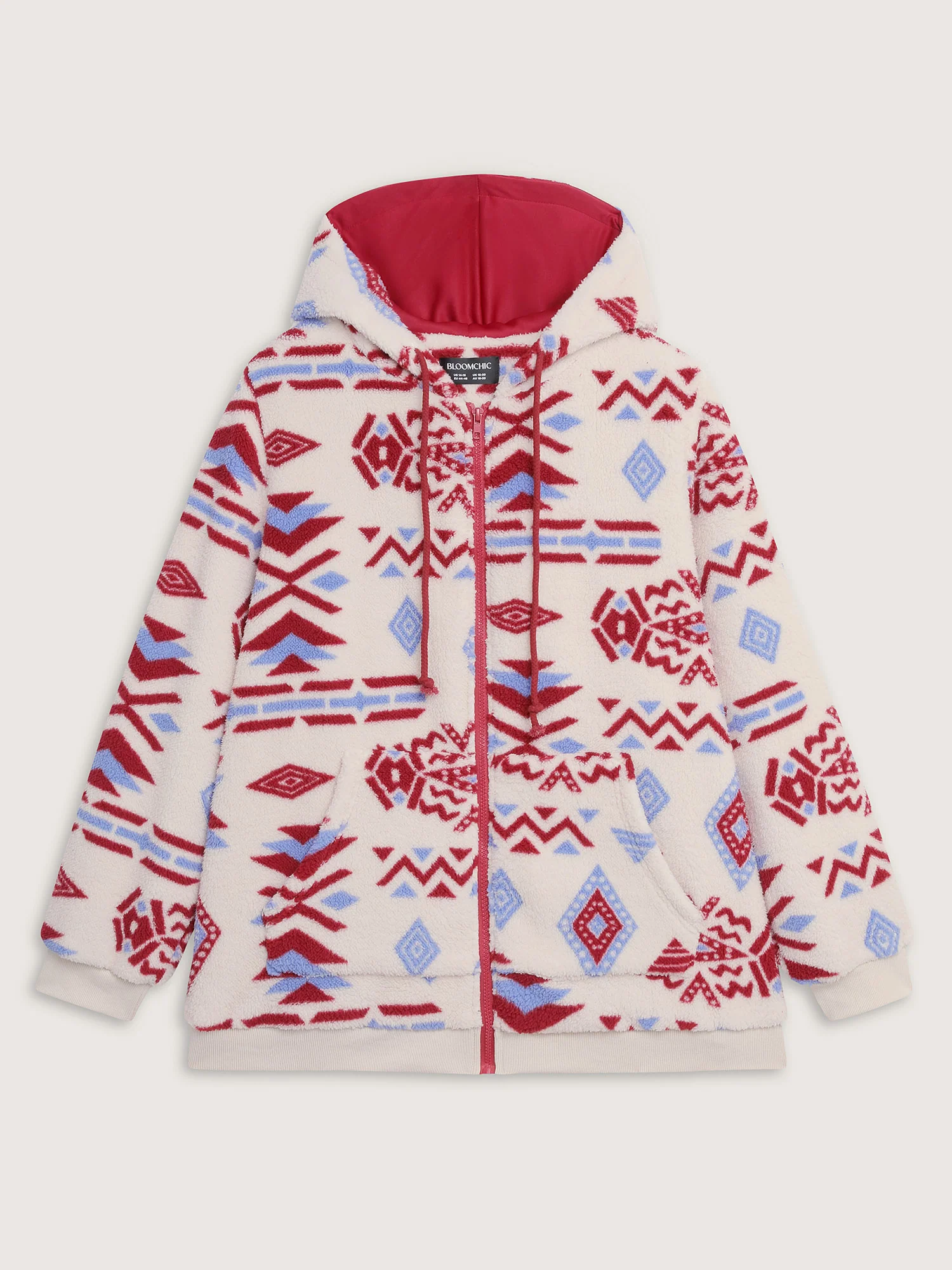Holiday Pattern Zipper Contrast Jacket - Image 10