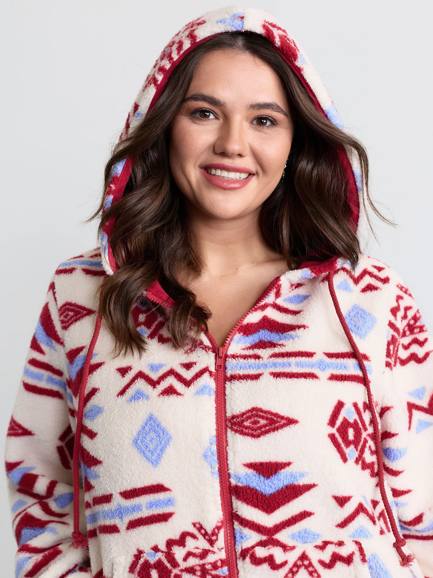 Holiday Pattern Zipper Contrast Jacket - Image 5