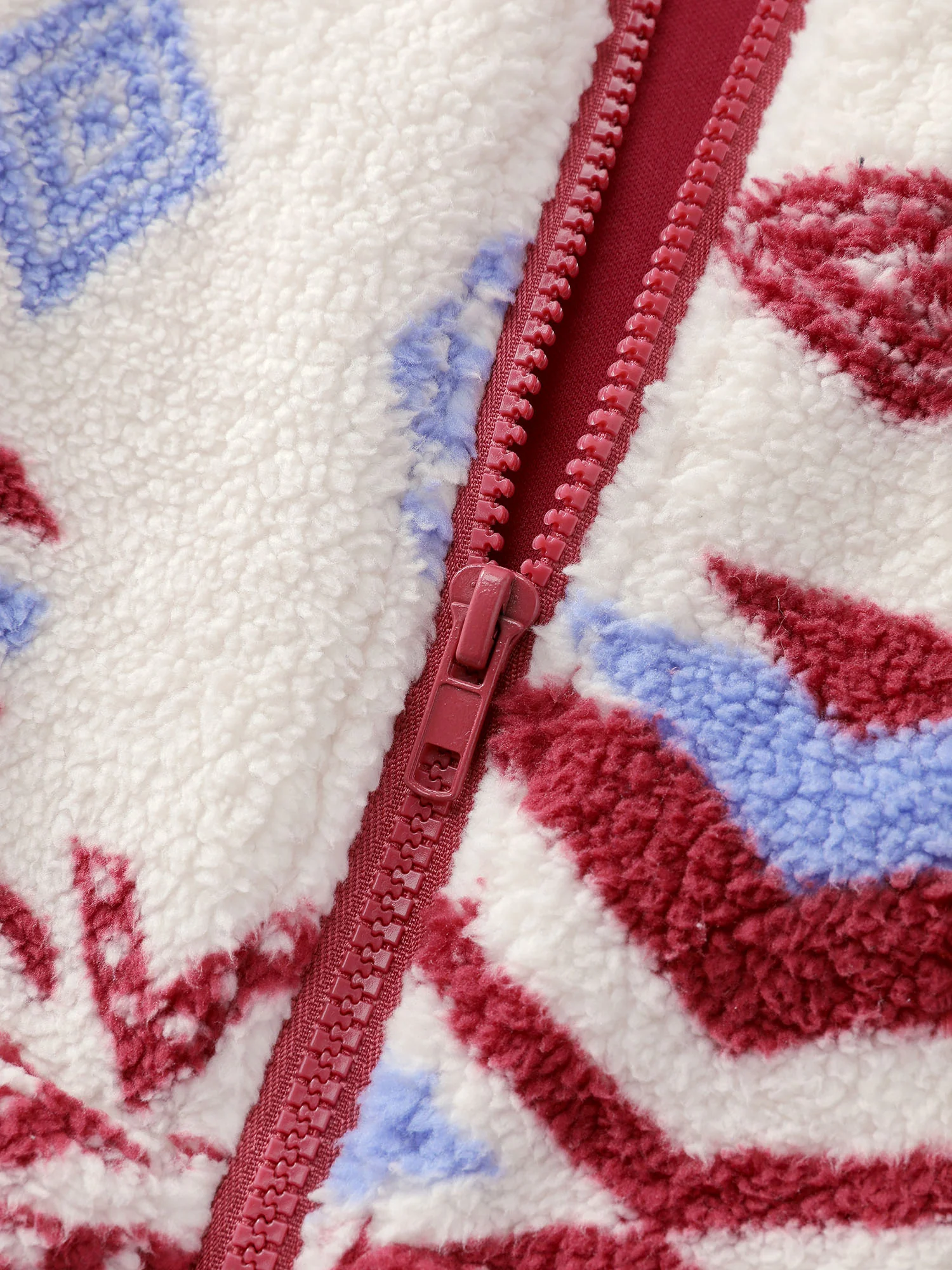 Holiday Pattern Zipper Contrast Jacket - Image 7