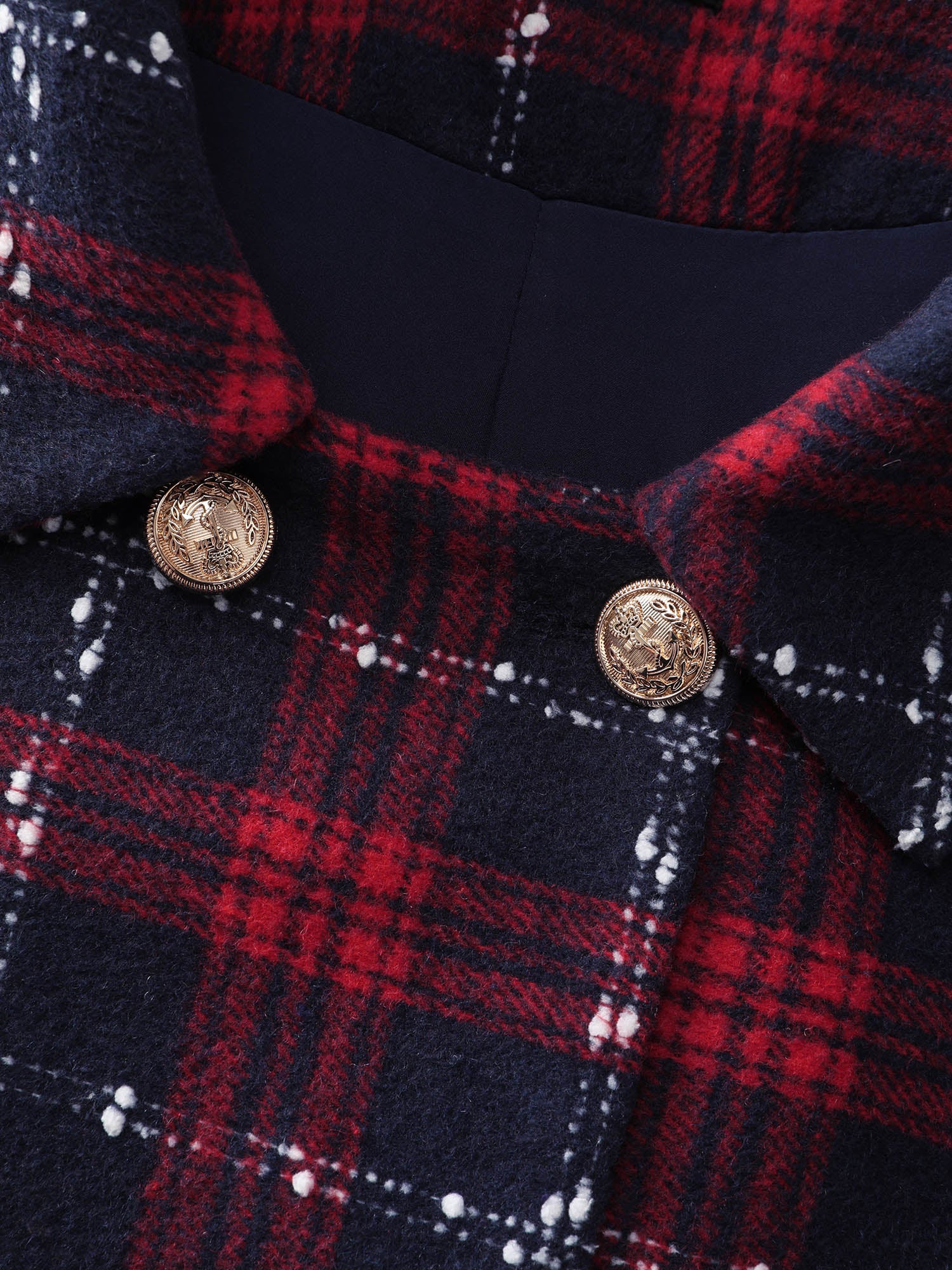 Holiday Plaid Double Button Hoodie Jacket - Image 8