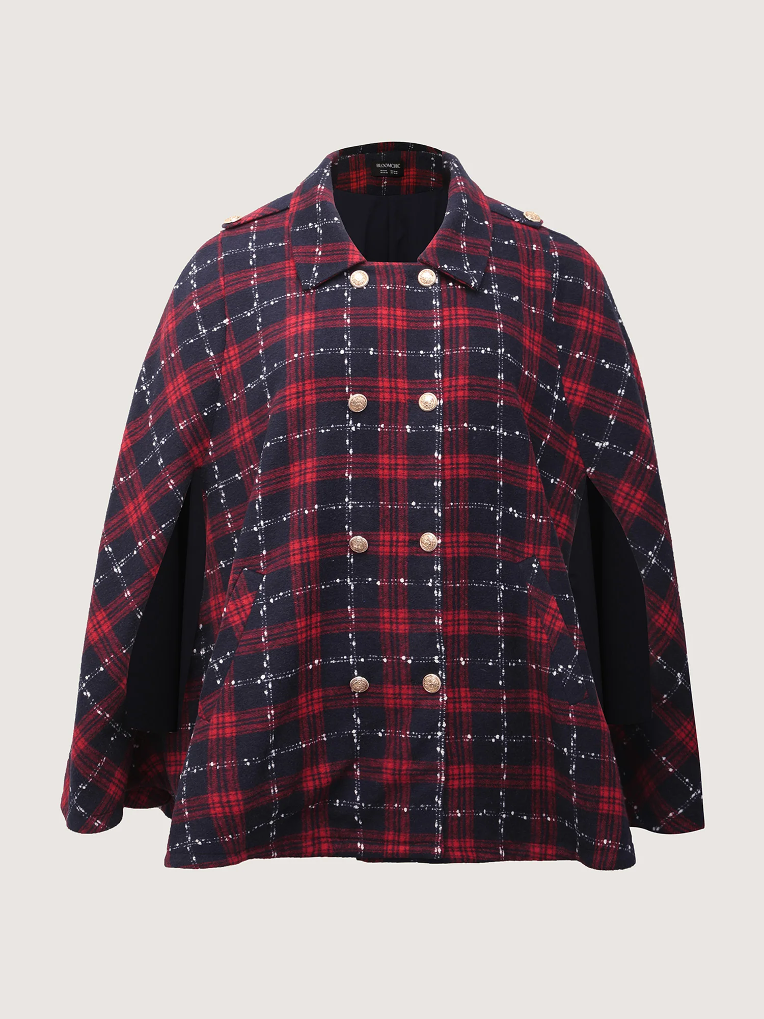 Holiday Plaid Double Button Hoodie Jacket - Image 9