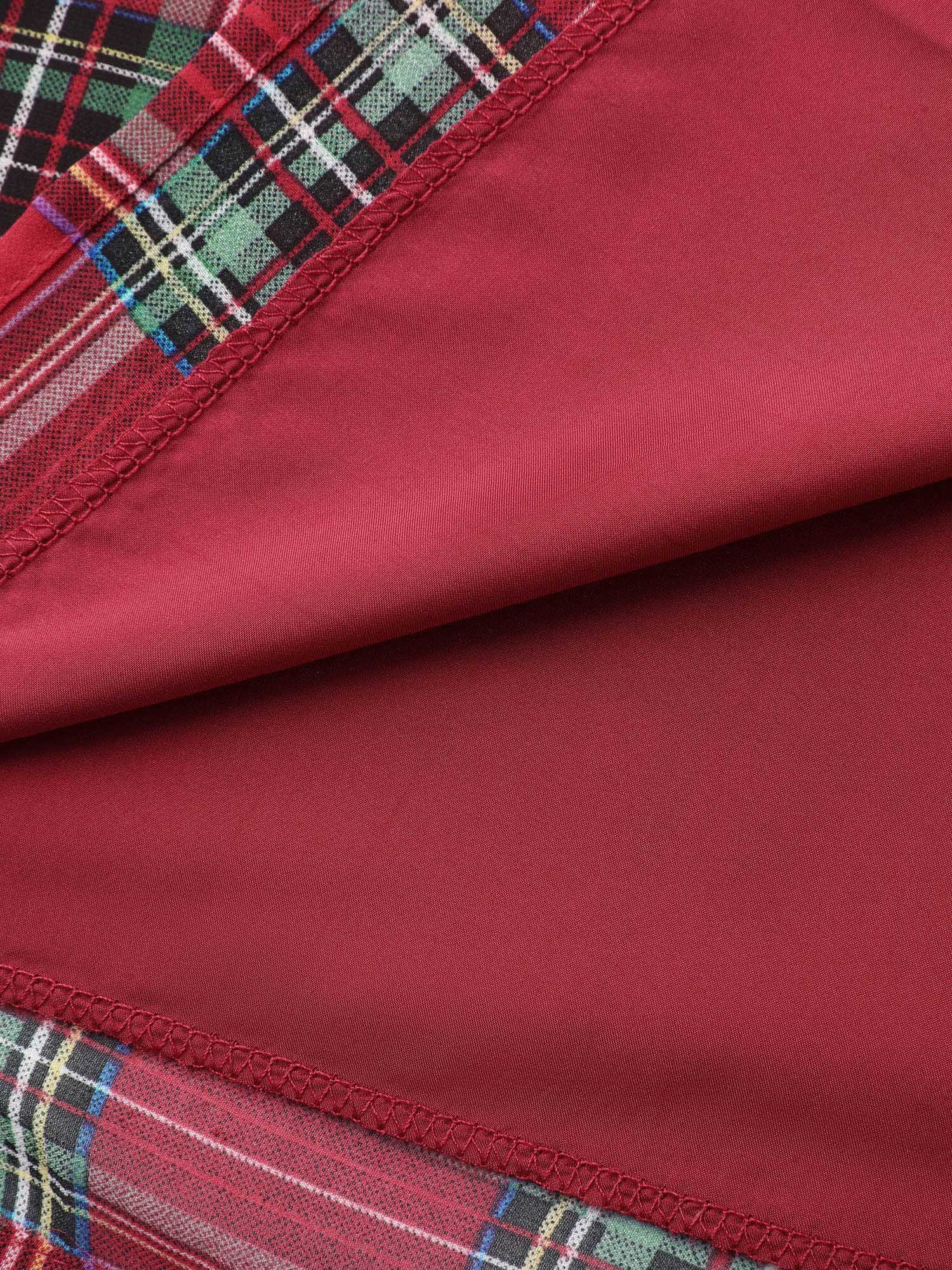 Holiday Plaid Shirred Bodice Maxi Dress - Image 7