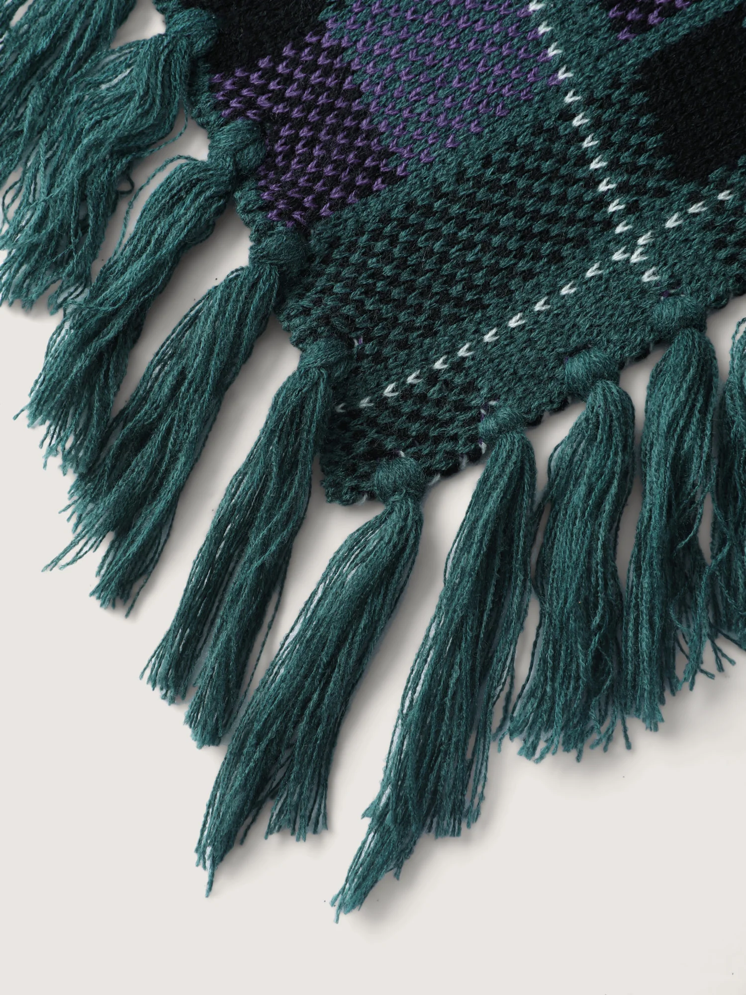 Holiday Plaid Turtleneck Fringe Hem Pullover - Image 6