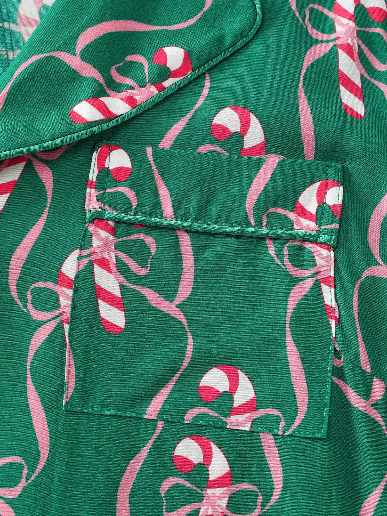 Holiday Cheer Print Pockets Two-Piece Lounge Set - Image 12