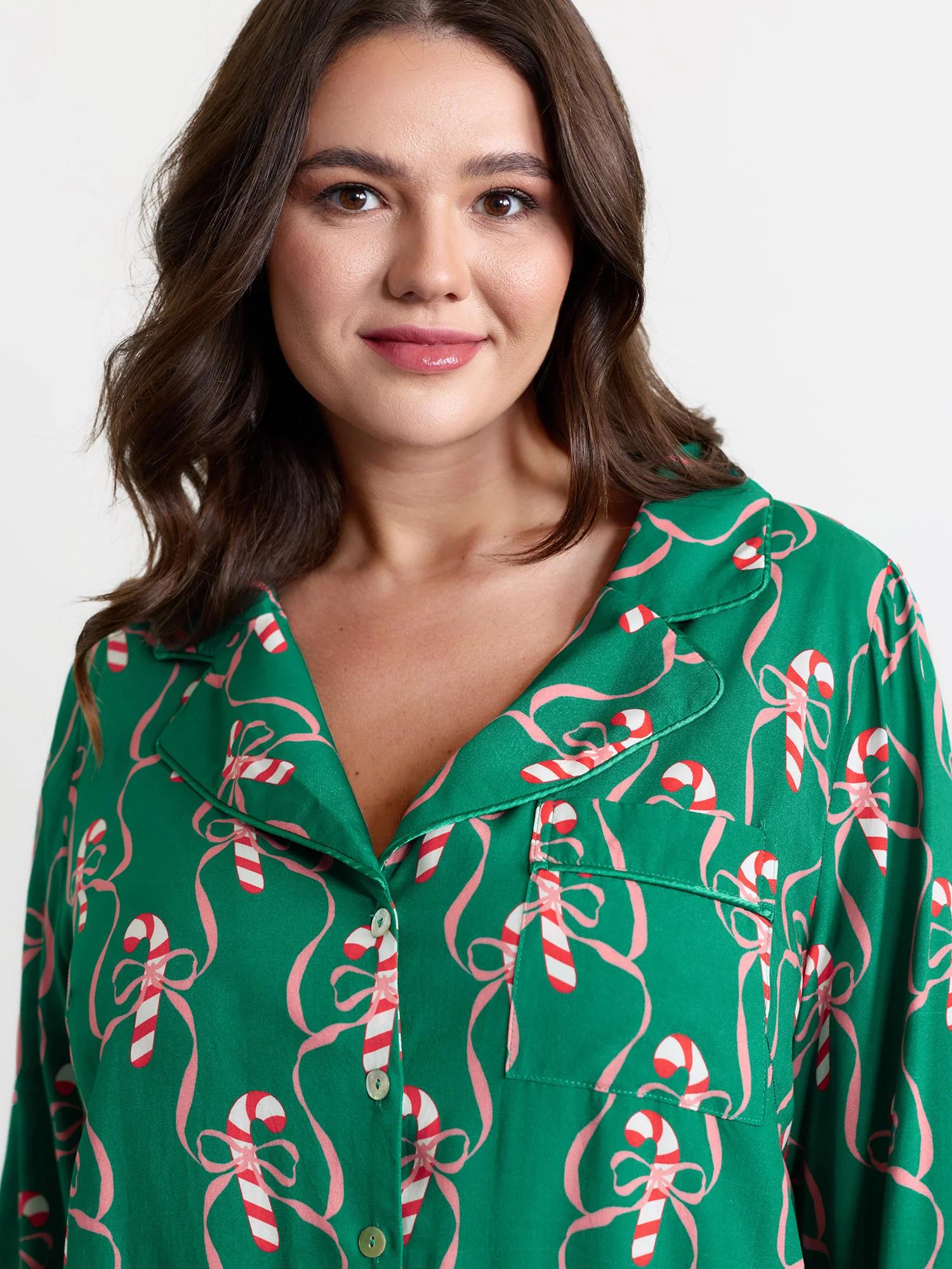 Holiday Cheer Print Pockets Two-Piece Lounge Set - Image 3